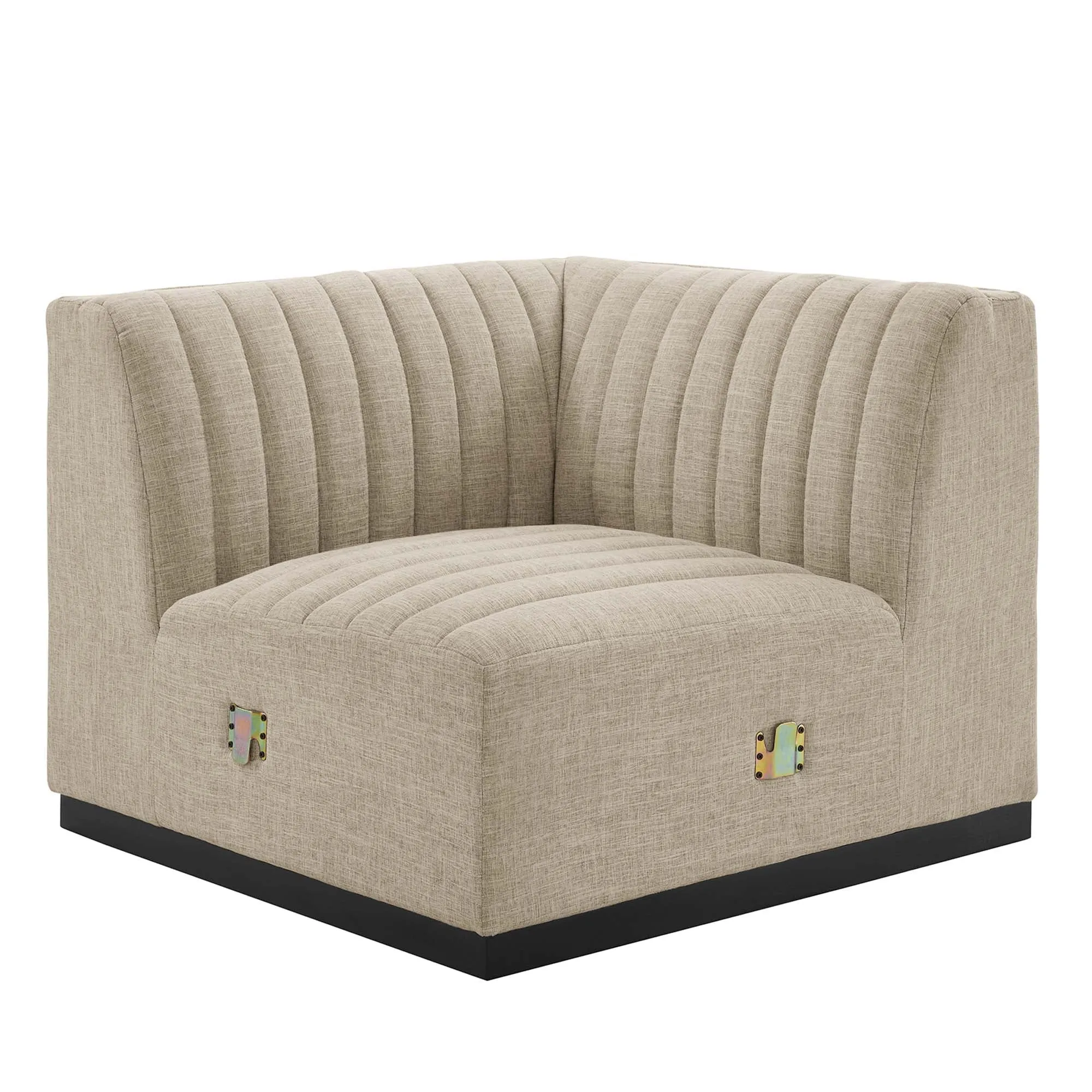 Conjure Channel Tufted Upholstered Fabric Left Corner Chair by Modway