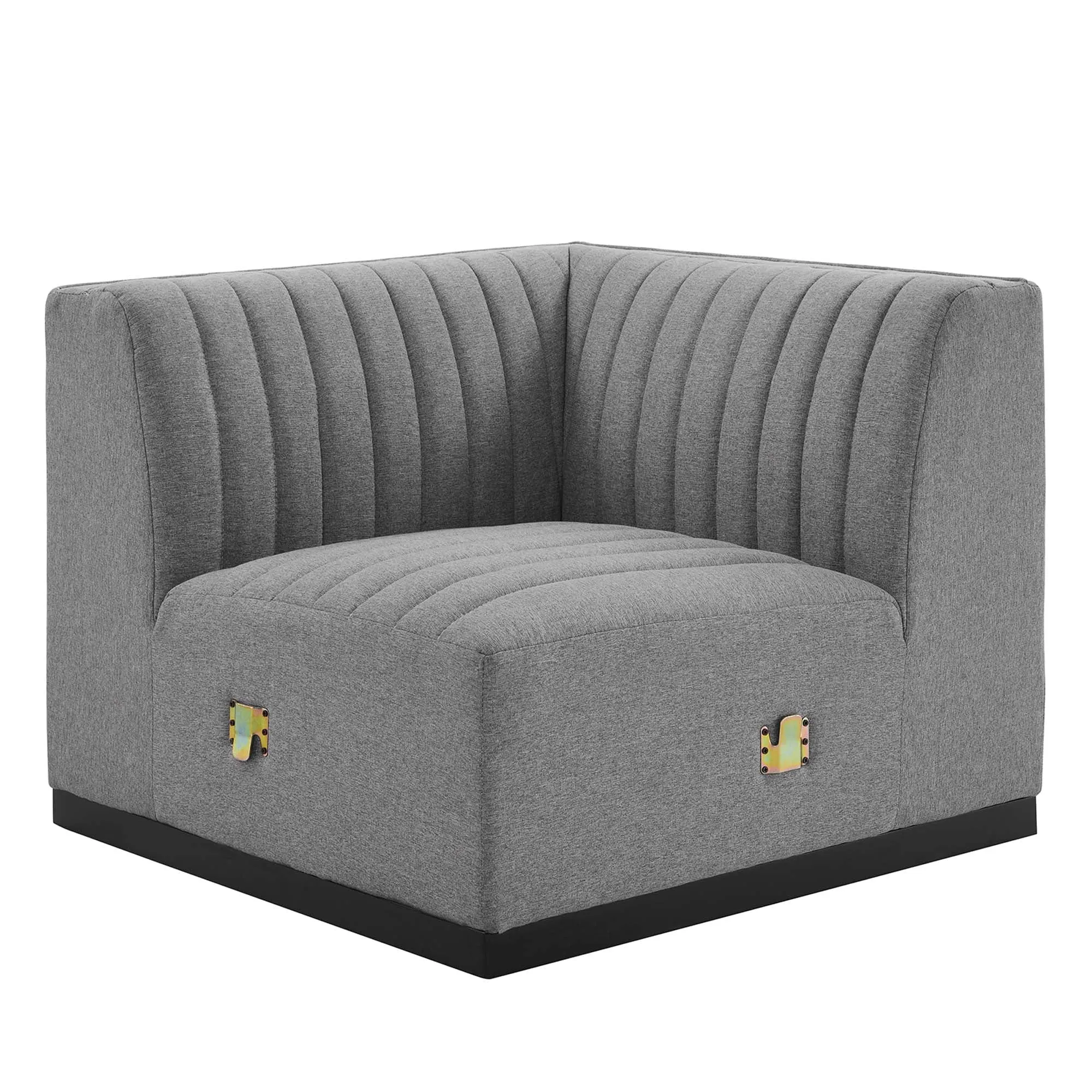 Conjure Channel Tufted Upholstered Fabric Left Corner Chair by Modway