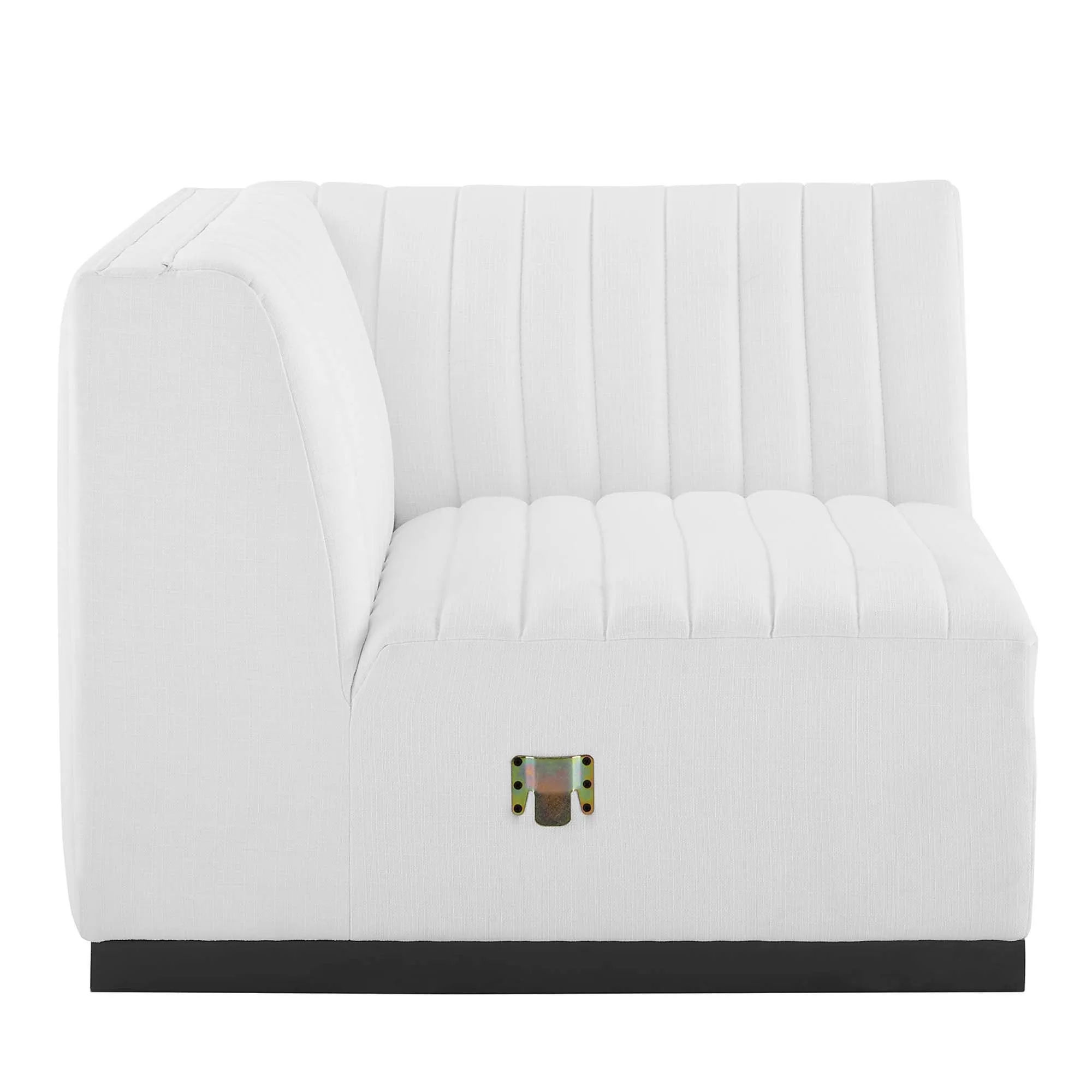 Conjure Channel Tufted Upholstered Fabric Left Corner Chair by Modway