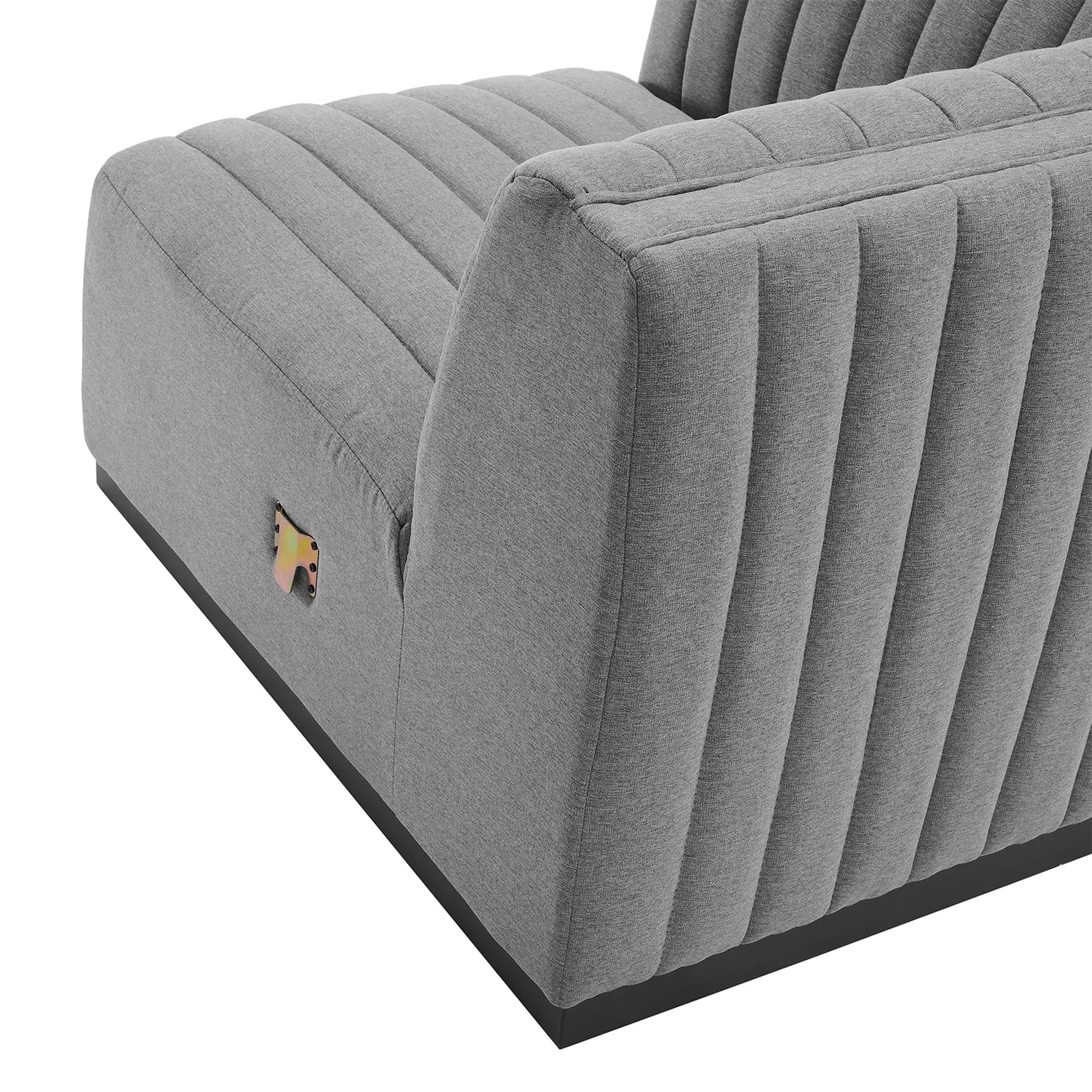 Conjure Channel Tufted Upholstered Fabric Left Corner Chair by Modway