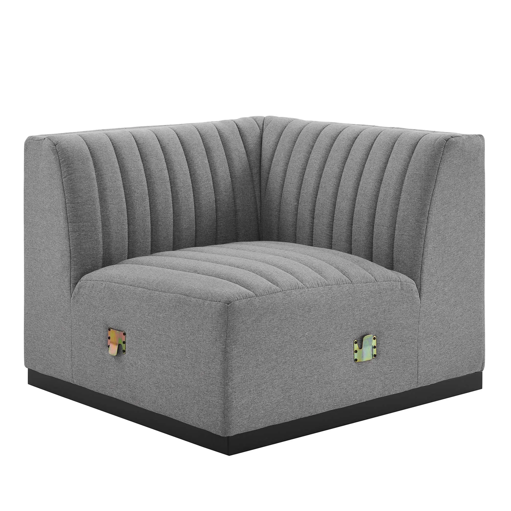 Conjure Channel Tufted Upholstered Fabric Right Corner Chair by Modway