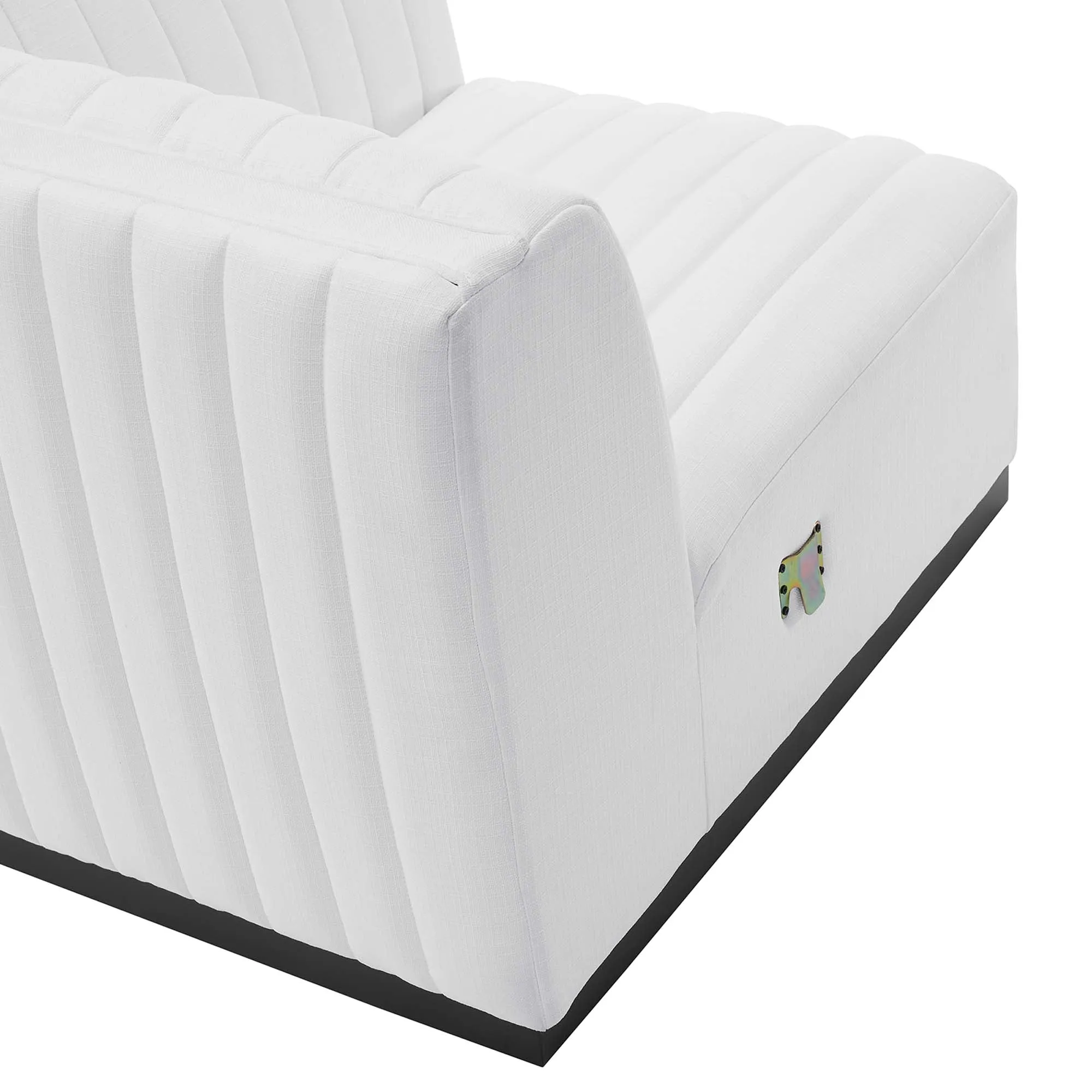 Conjure Channel Tufted Upholstered Fabric Right Corner Chair by Modway