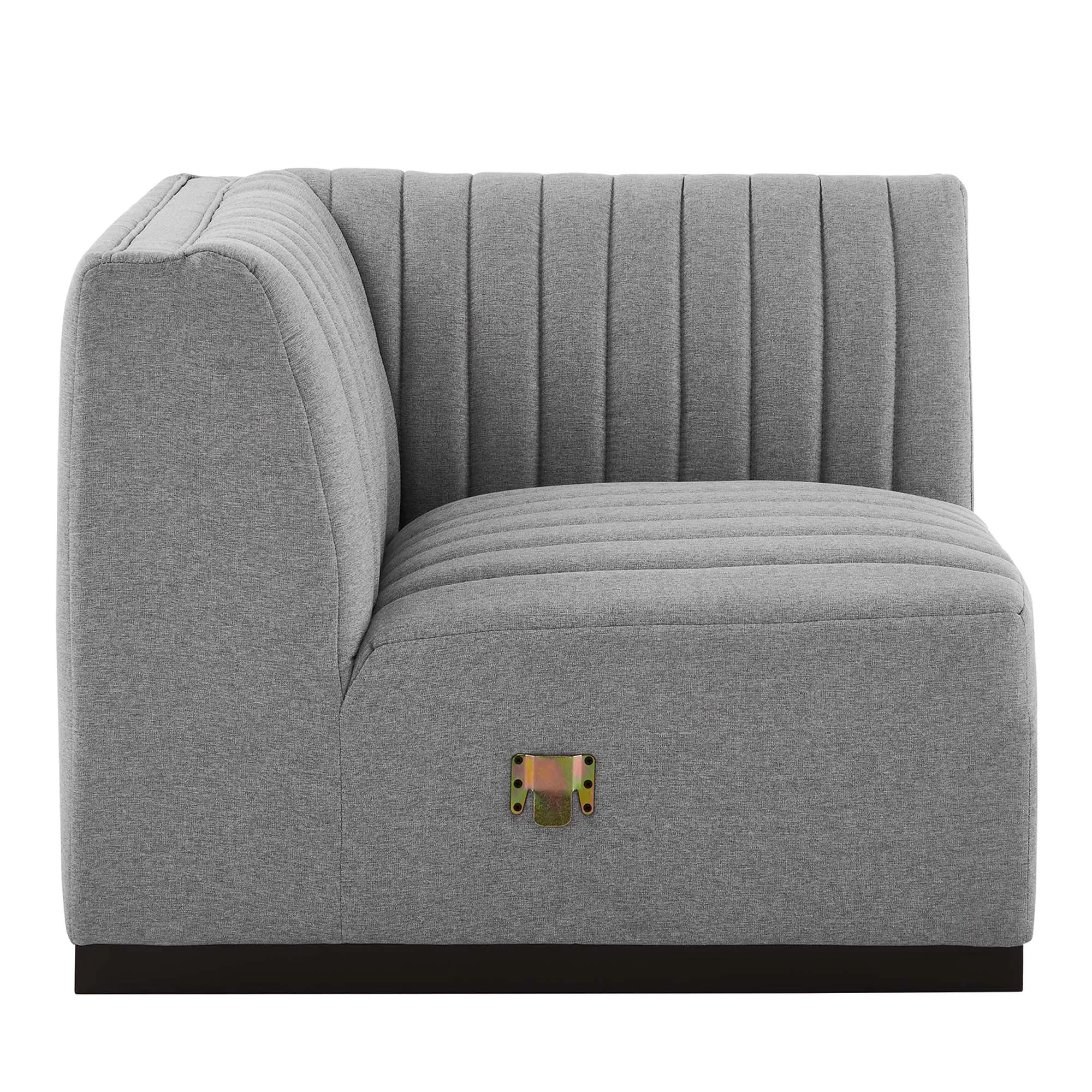 Conjure Channel Tufted Upholstered Fabric Right Corner Chair by Modway