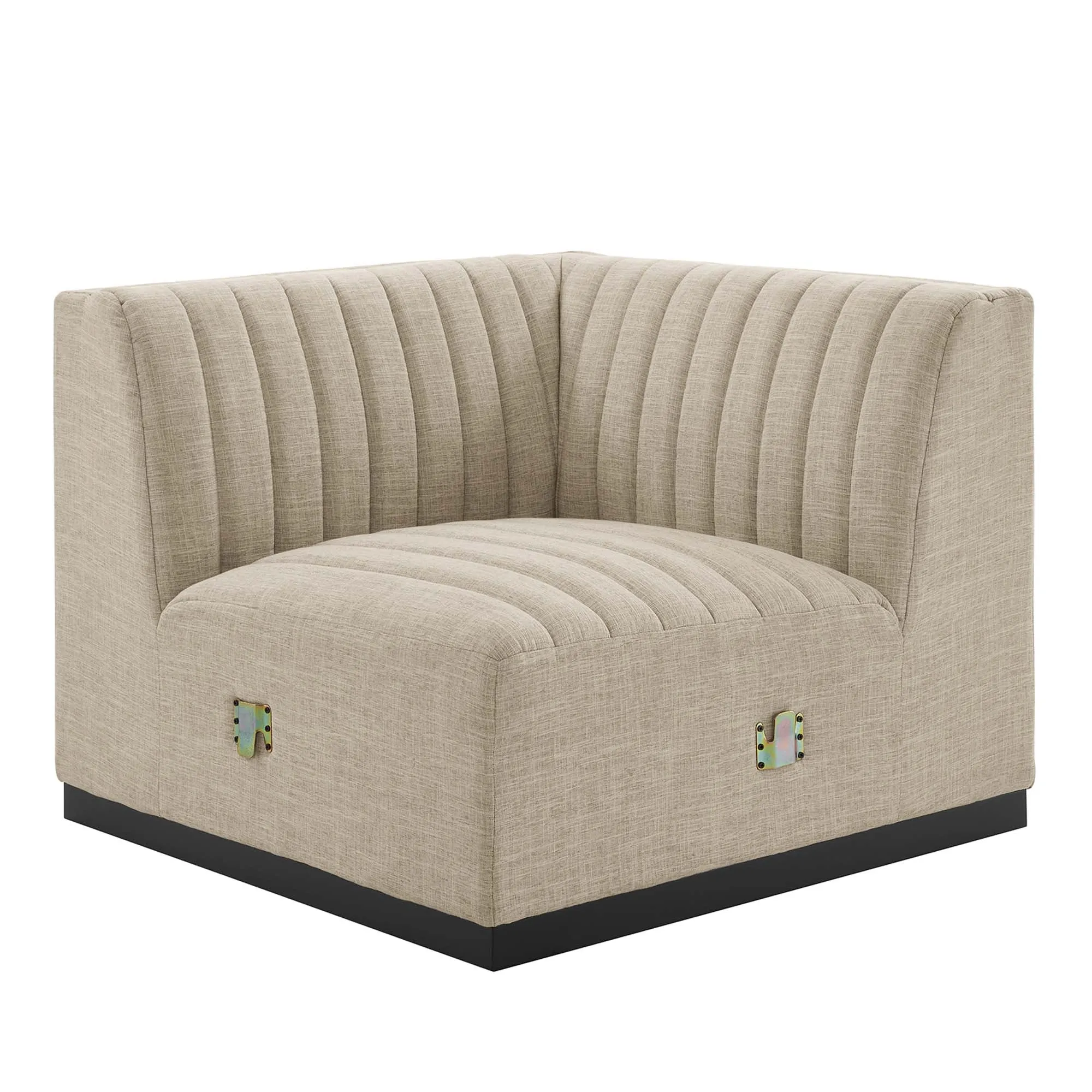 Conjure Channel Tufted Upholstered Fabric Right Corner Chair by Modway