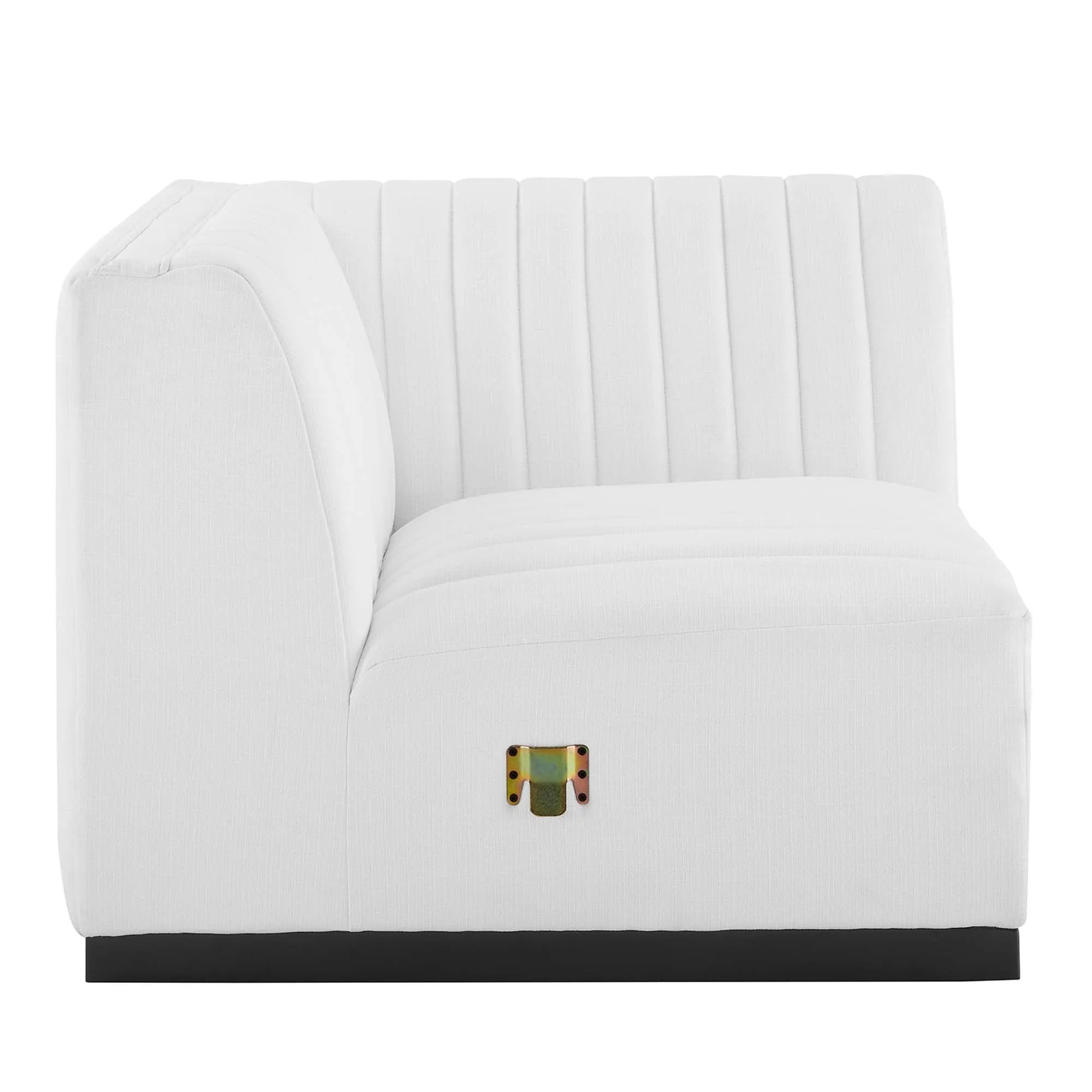 Conjure Channel Tufted Upholstered Fabric Right Corner Chair by Modway