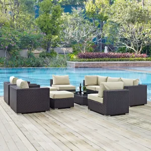 Convene 10 Piece Outdoor Patio Sectional Set by Modway