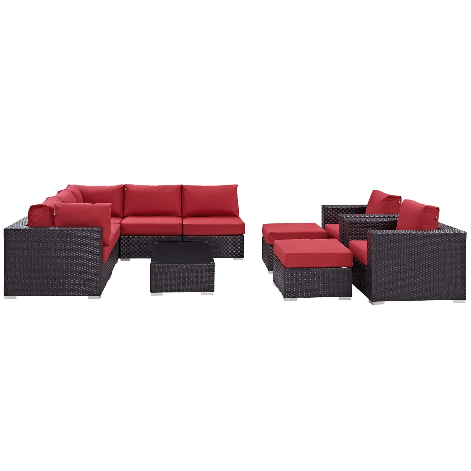 Convene 10 Piece Outdoor Patio Sectional Set by Modway