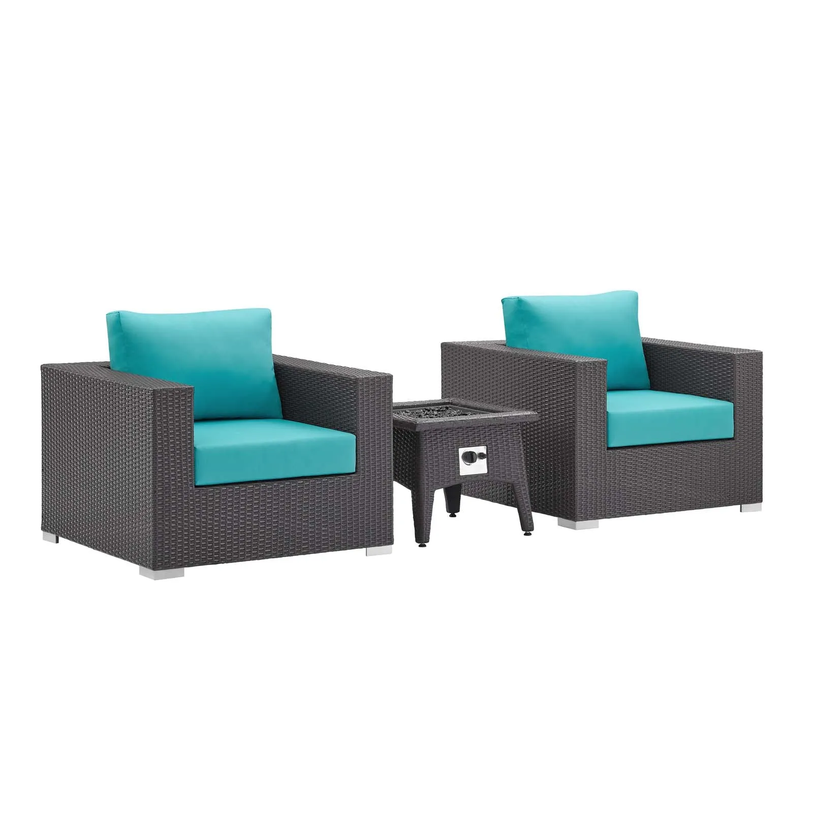 Convene 3 Piece Set Outdoor Patio with Fire Pit by Modway