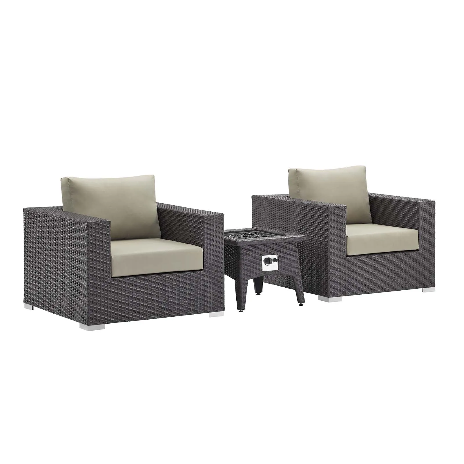 Convene 3 Piece Set Outdoor Patio with Fire Pit by Modway