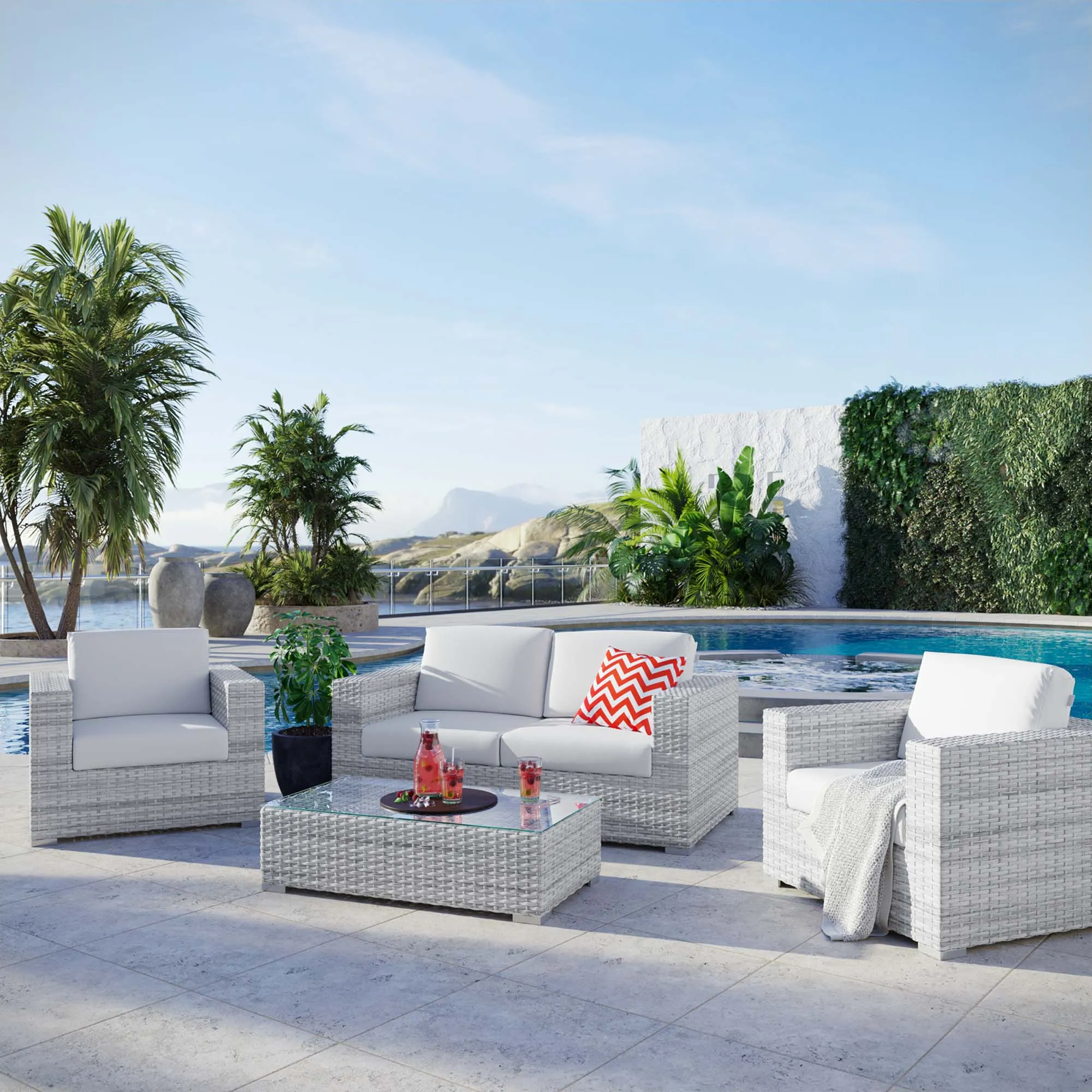 Convene 4-Piece Outdoor Patio Set by Modway