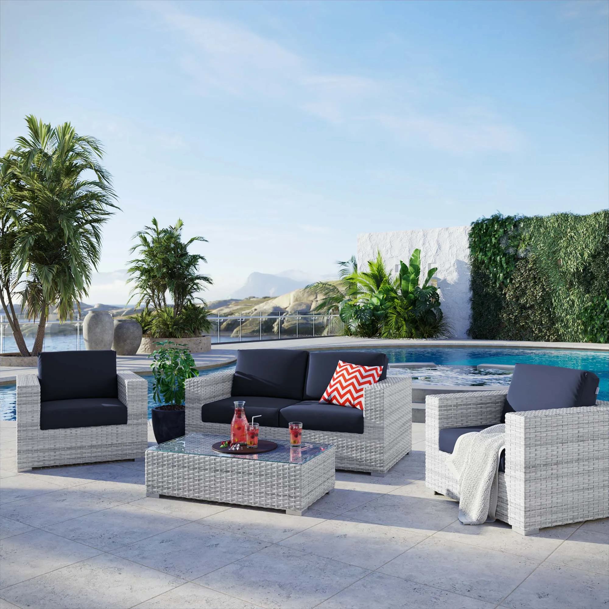 Convene 4-Piece Outdoor Patio Set by Modway