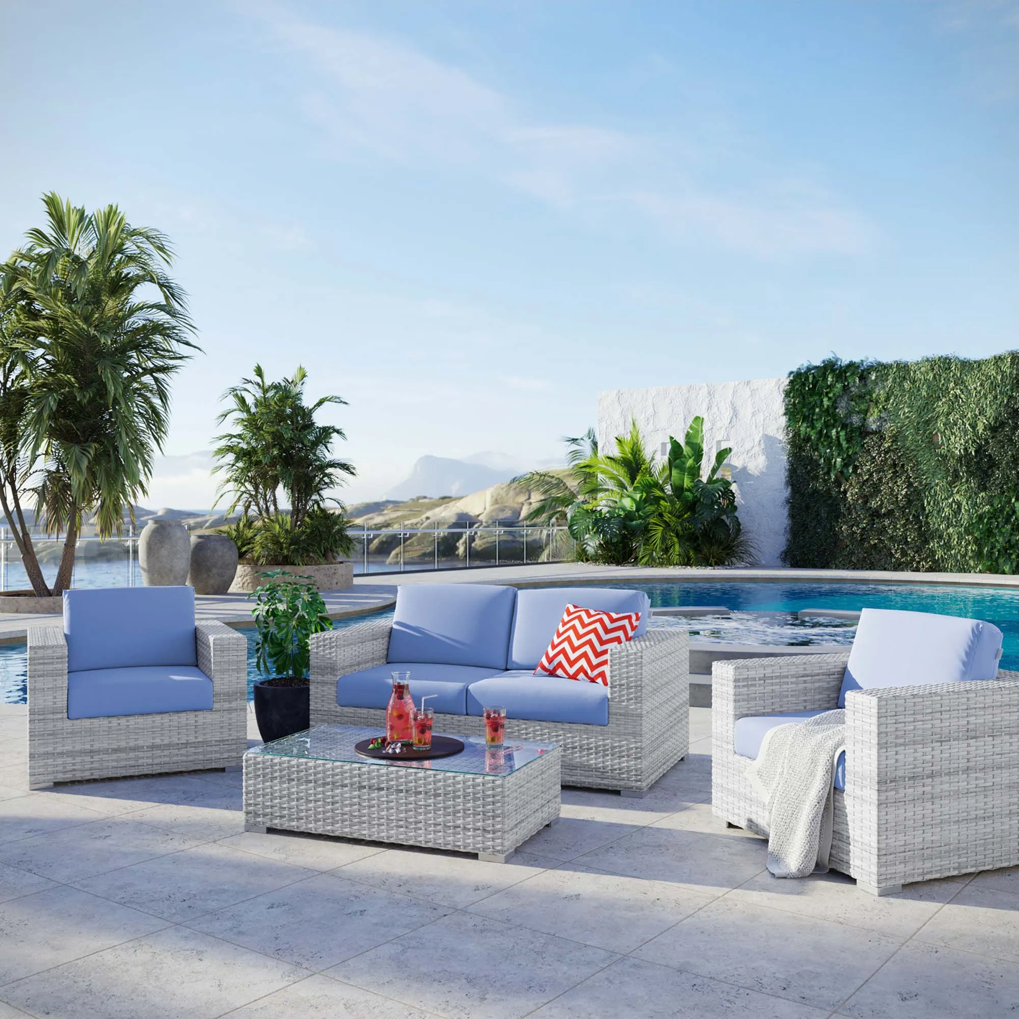 Convene 4-Piece Outdoor Patio Set by Modway