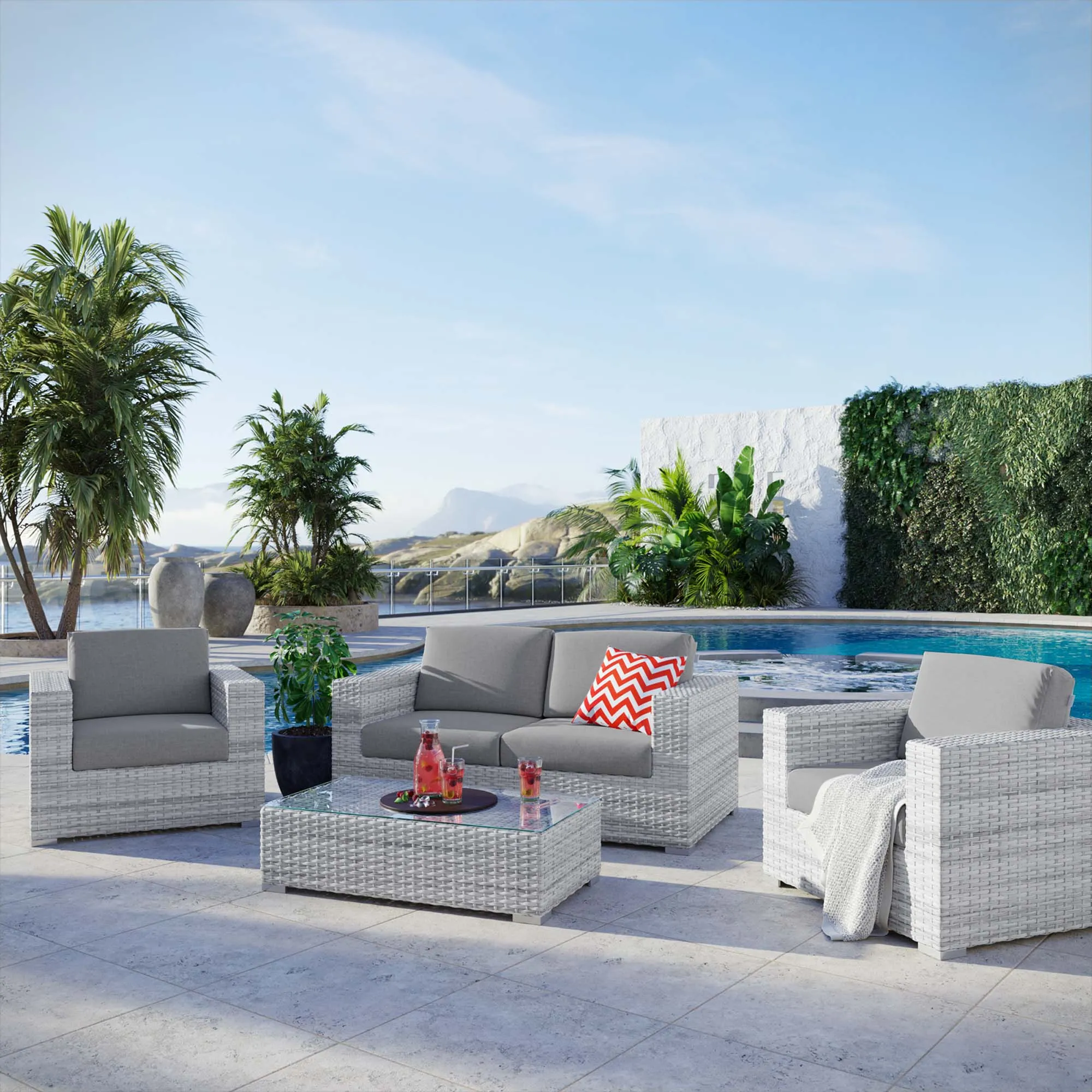 Convene 4-Piece Outdoor Patio Set by Modway