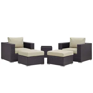 Convene 5 Piece Outdoor Patio Sectional Set by Modway