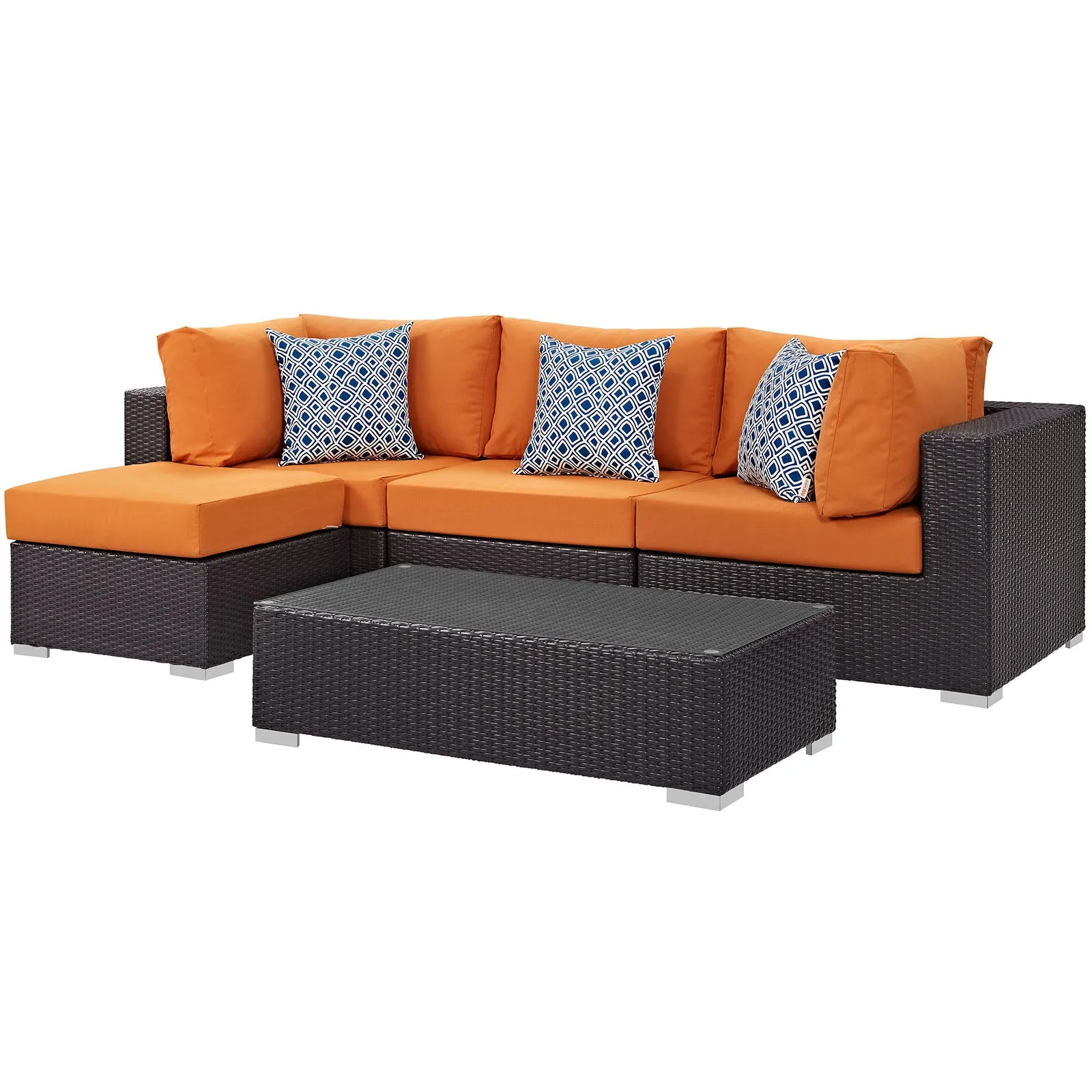 Convene 5 Piece Outdoor Patio Sectional Set by Modway