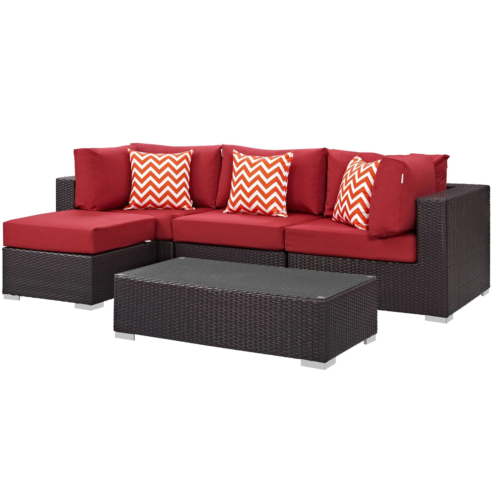 Convene 5 Piece Outdoor Patio Sectional Set by Modway