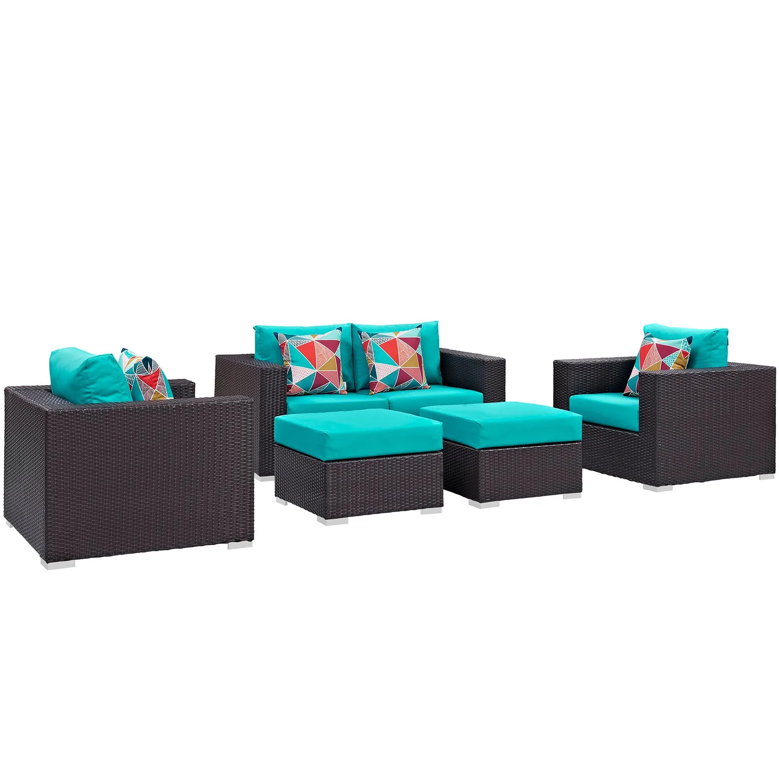 Convene 5 Piece Outdoor Patio Sofa Set by Modway