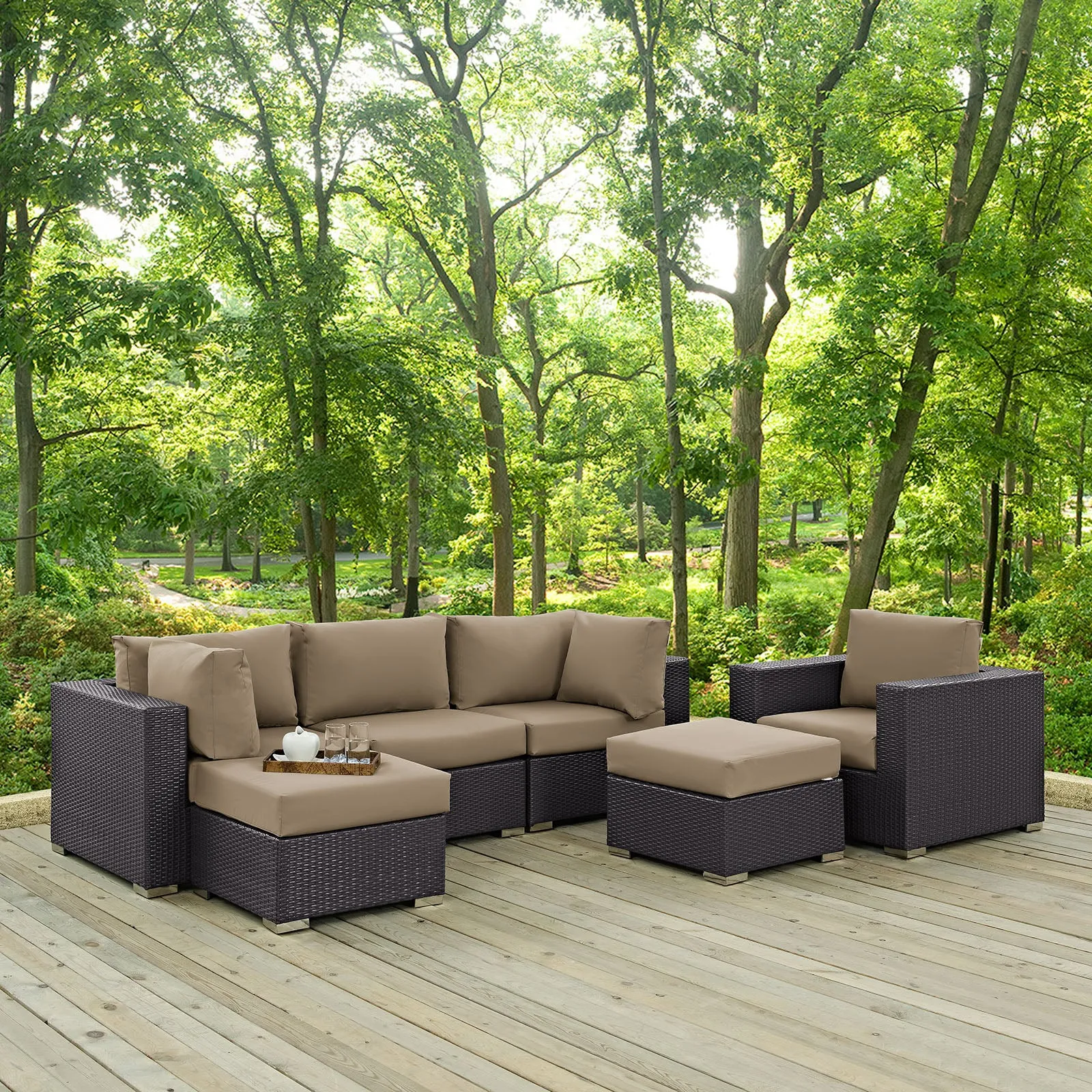 Convene 6 Piece Outdoor Patio Sectional Set by Modway