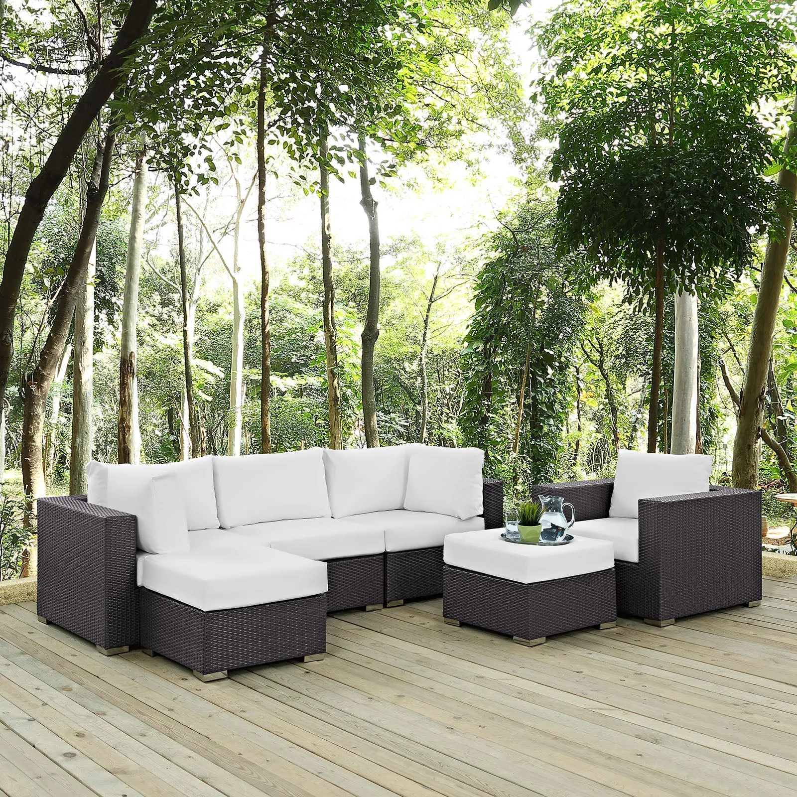 Convene 6 Piece Outdoor Patio Sectional Set by Modway