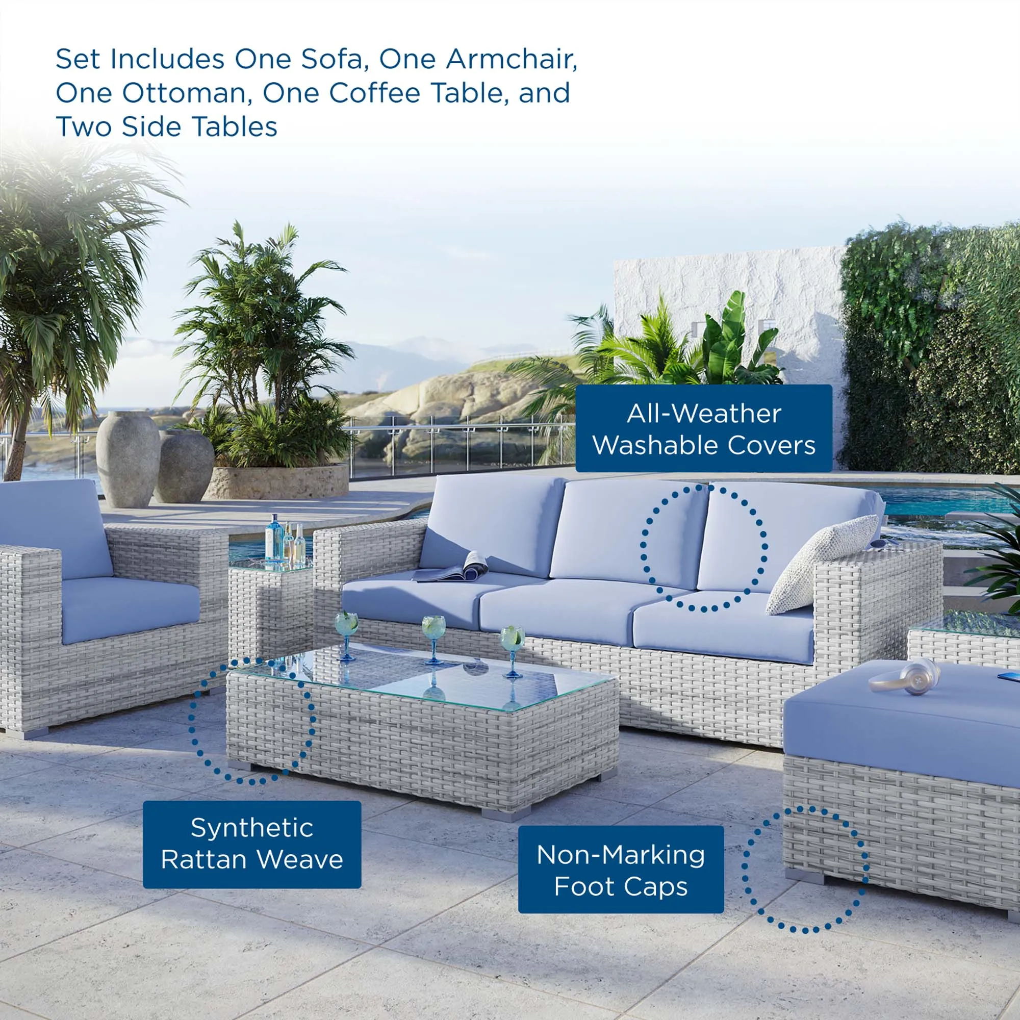 Convene 6-Piece Outdoor Patio Set by Modway