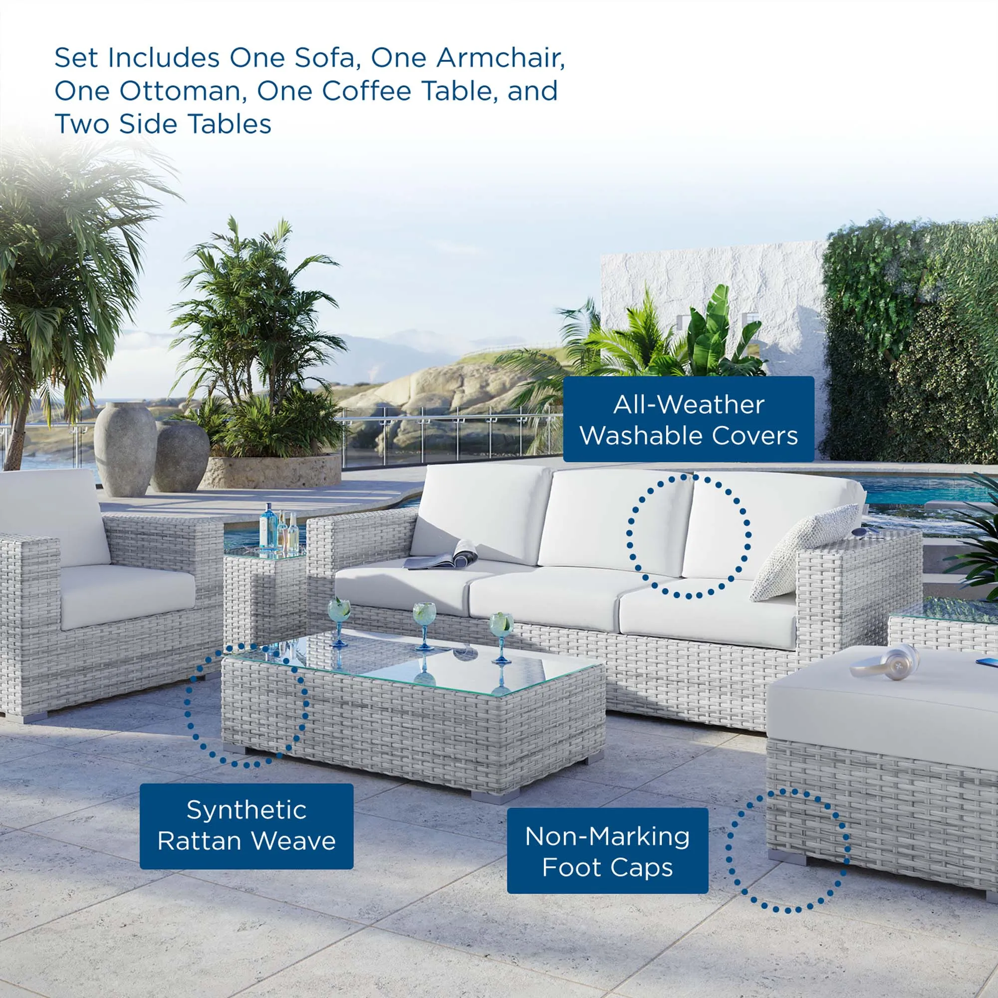 Convene 6-Piece Outdoor Patio Set by Modway