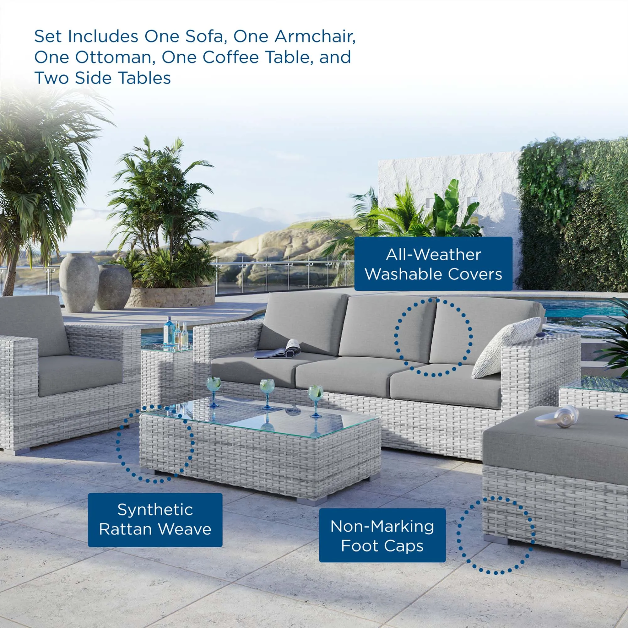Convene 6-Piece Outdoor Patio Set by Modway