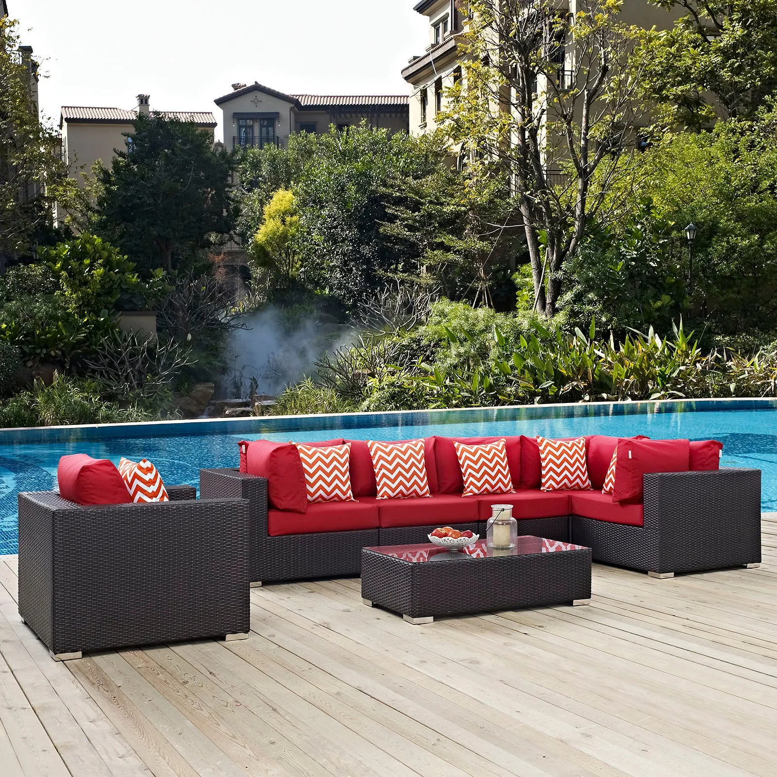 Convene 7 Piece Outdoor Patio Sectional Set by Modway