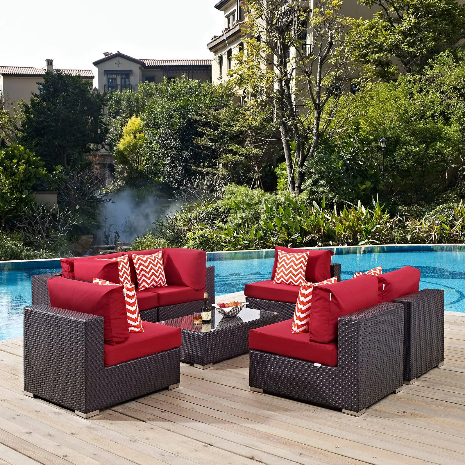 Convene 7 Piece Outdoor Patio Sectional Set by Modway