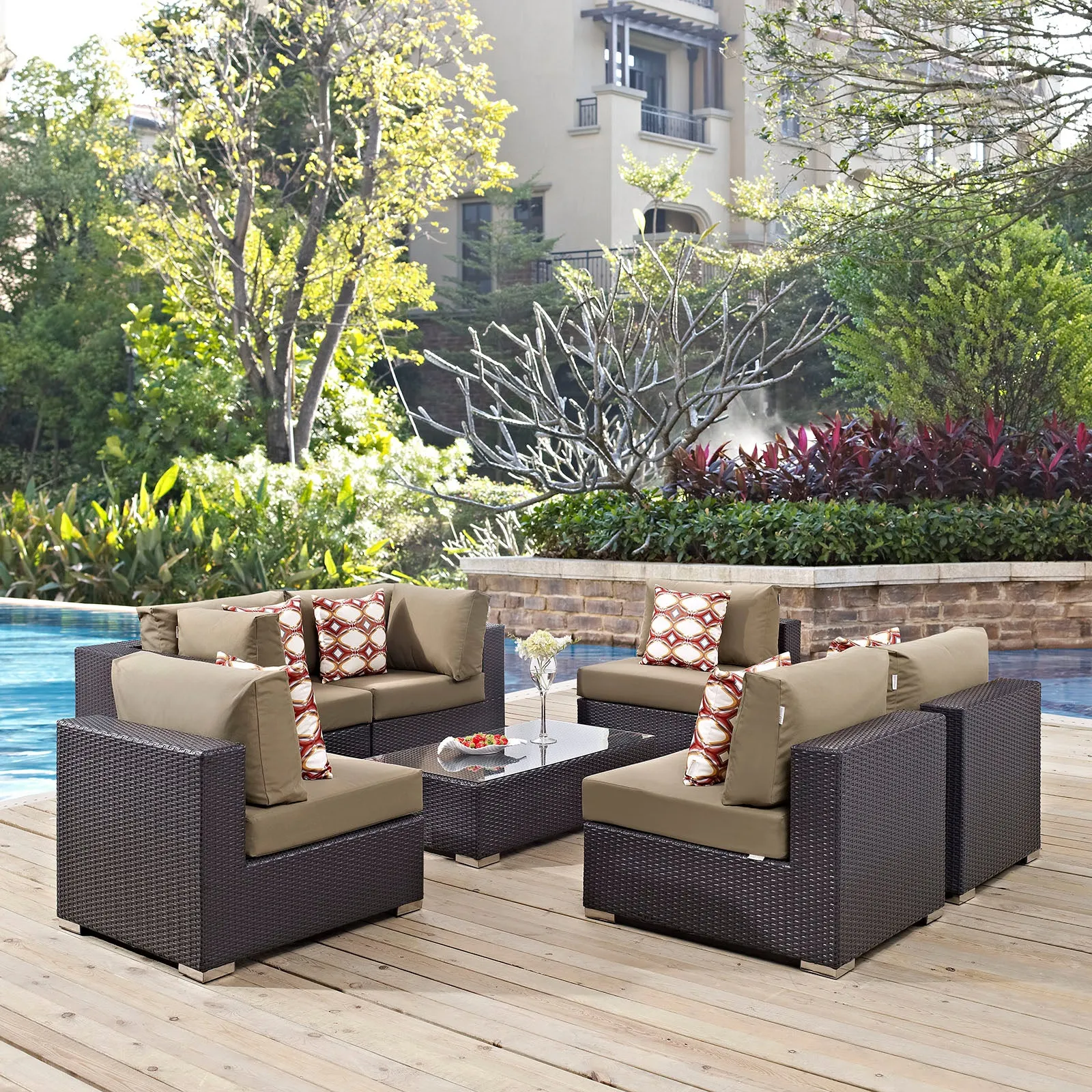 Convene 7 Piece Outdoor Patio Sectional Set by Modway