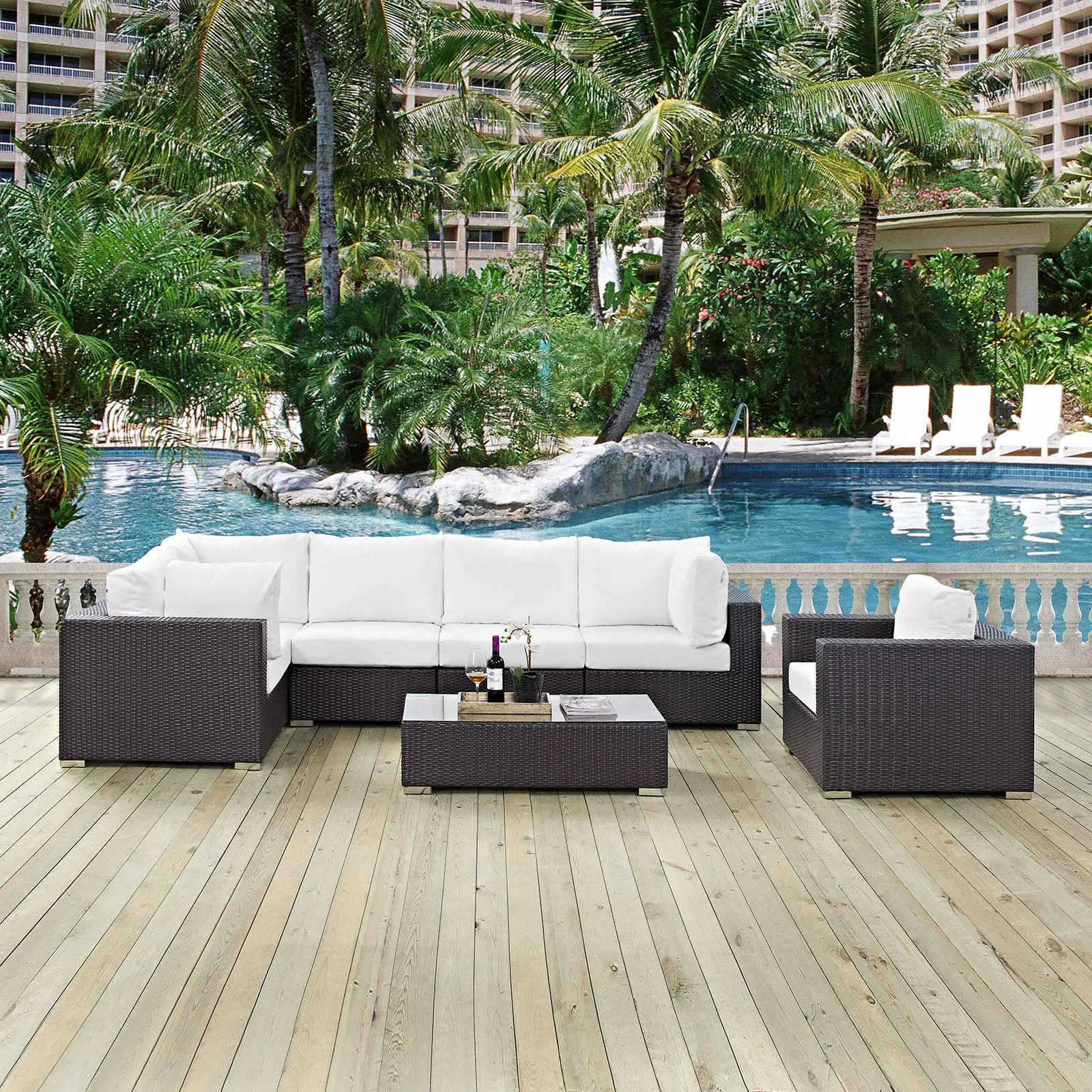 Convene 7 Piece Outdoor Patio Sectional Set by Modway