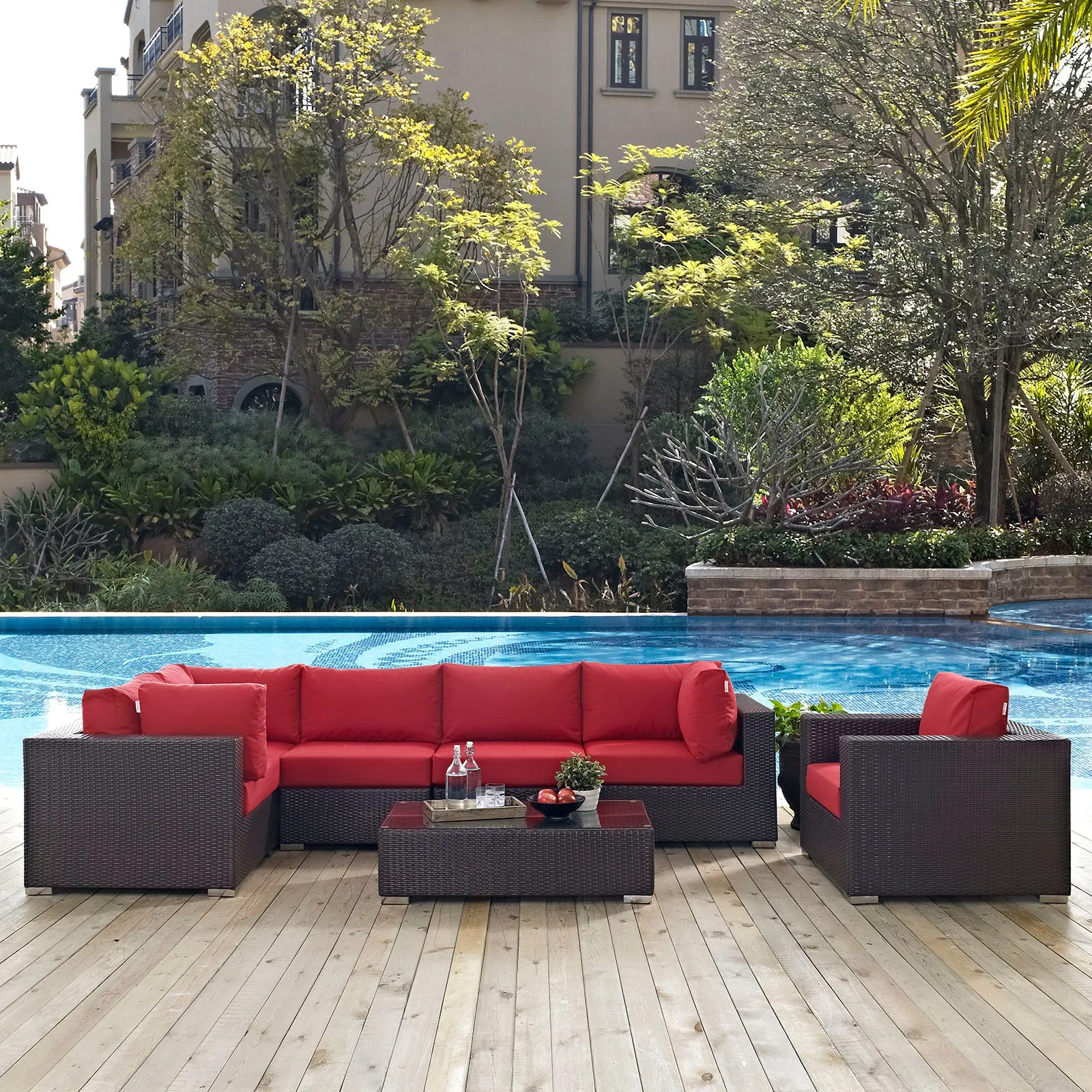 Convene 7 Piece Outdoor Patio Sectional Set by Modway
