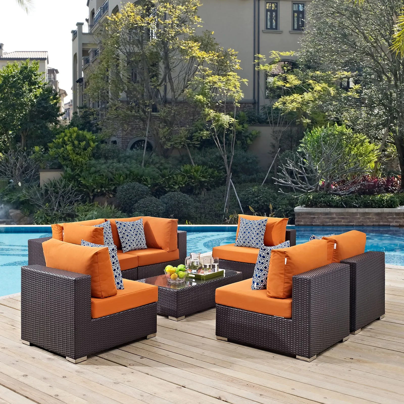 Convene 7 Piece Outdoor Patio Sectional Set by Modway