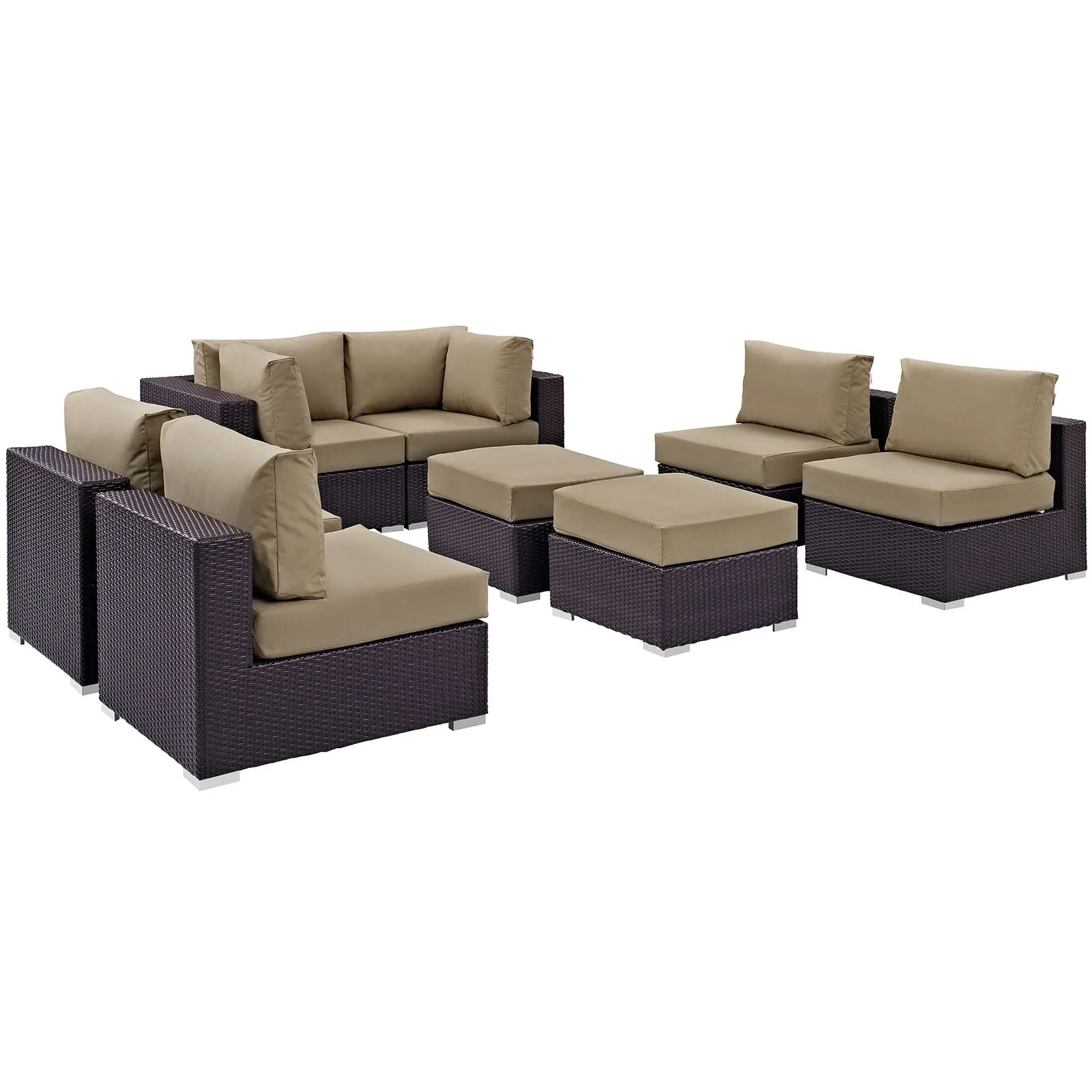 Convene 8 Piece Outdoor Patio Sectional Set by Modway