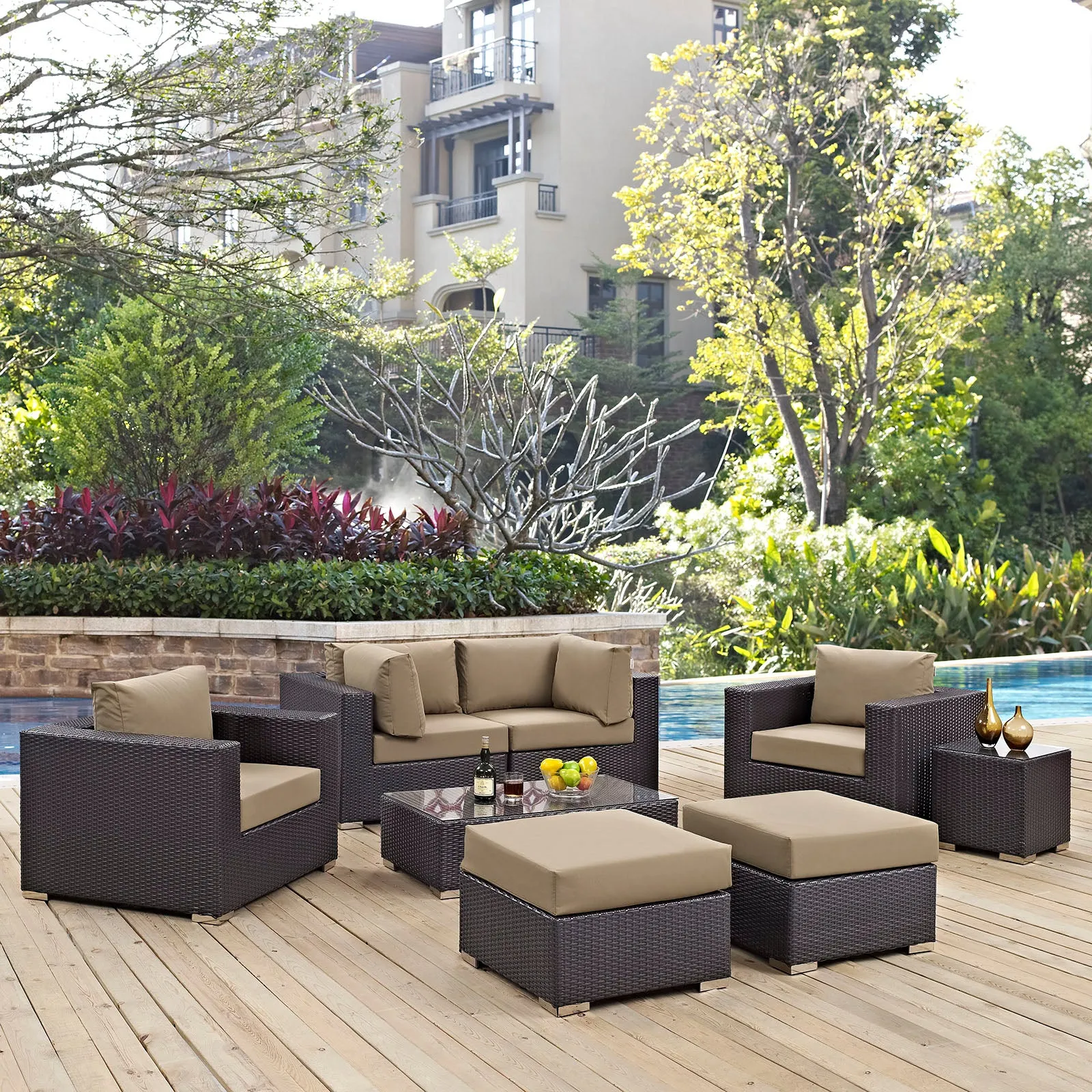 Convene 8 Piece Outdoor Patio Sectional Set by Modway