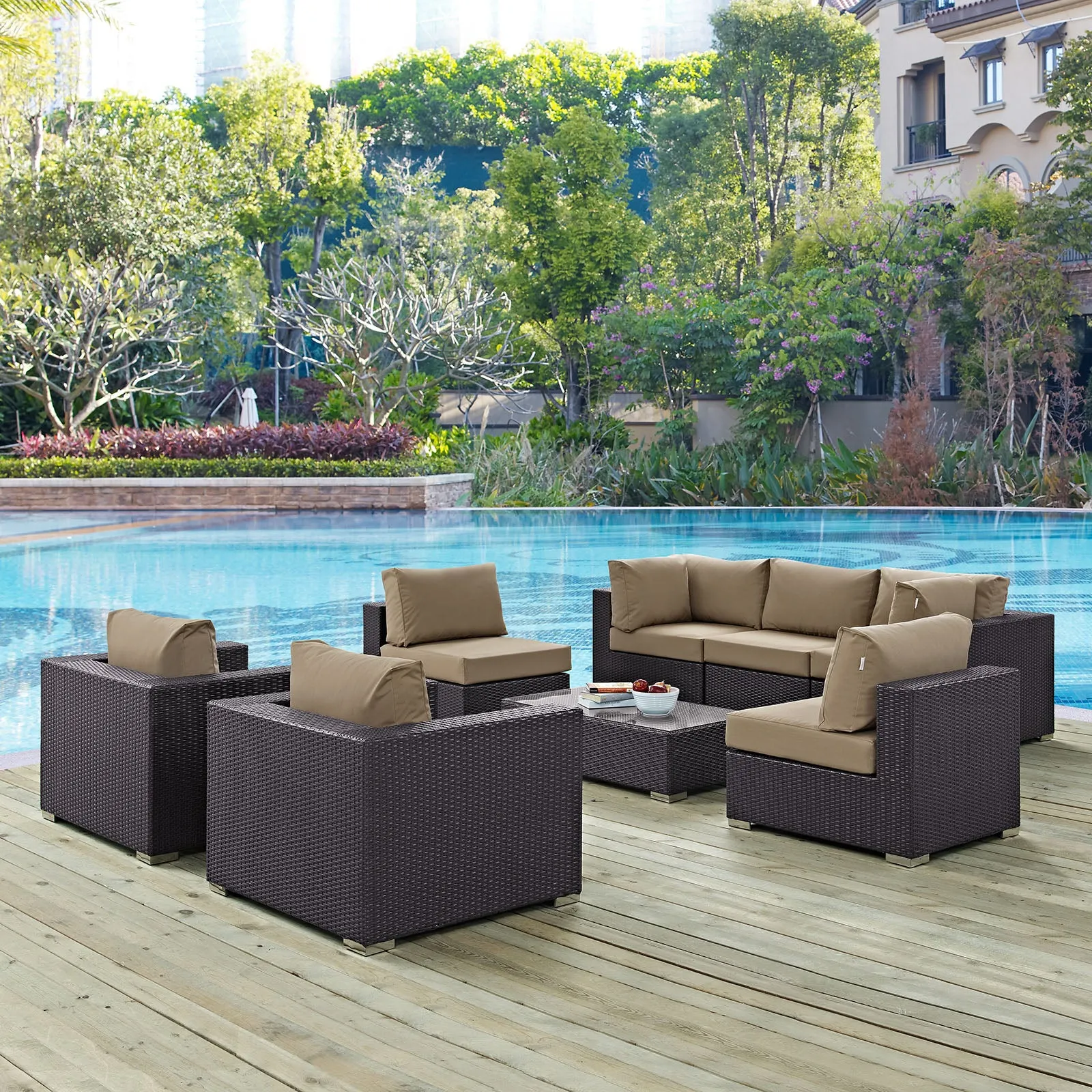 Convene 8 Piece Outdoor Patio Sectional Set by Modway