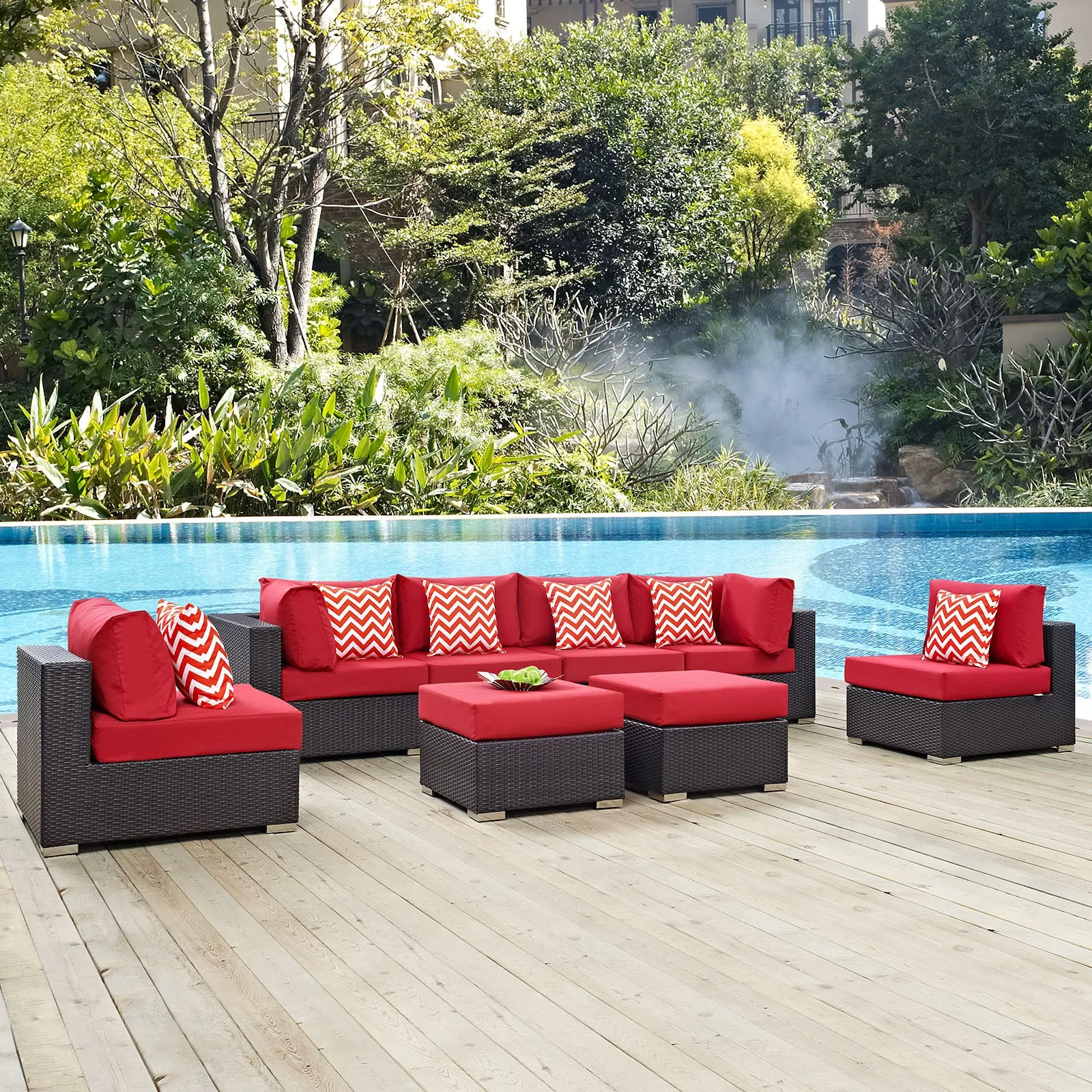Convene 8 Piece Outdoor Patio Sectional Set by Modway