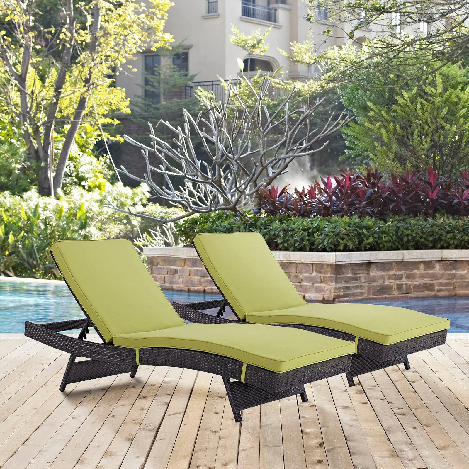 Convene Chaise Outdoor Patio Set of 2 by Modway