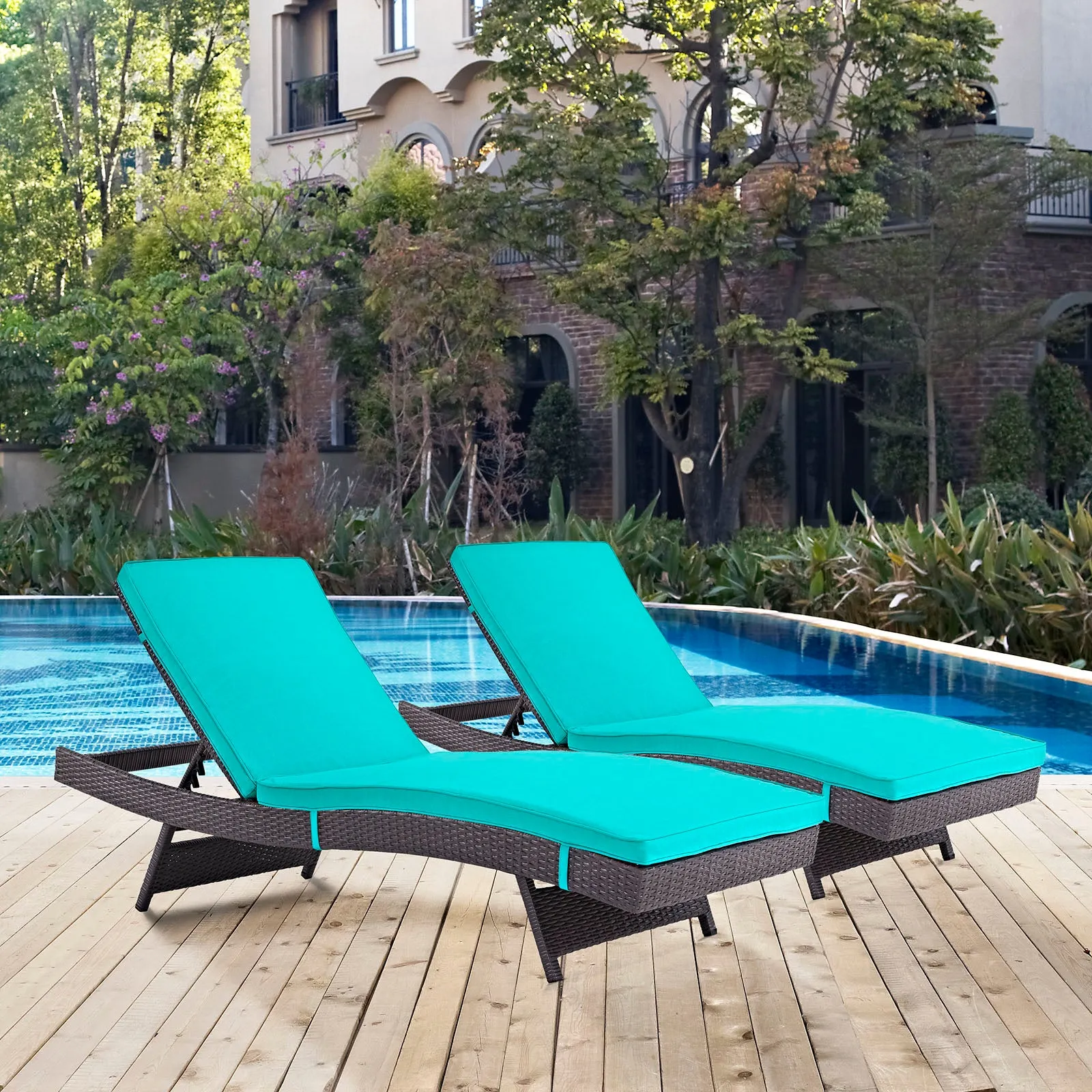 Convene Chaise Outdoor Patio Set of 2 by Modway