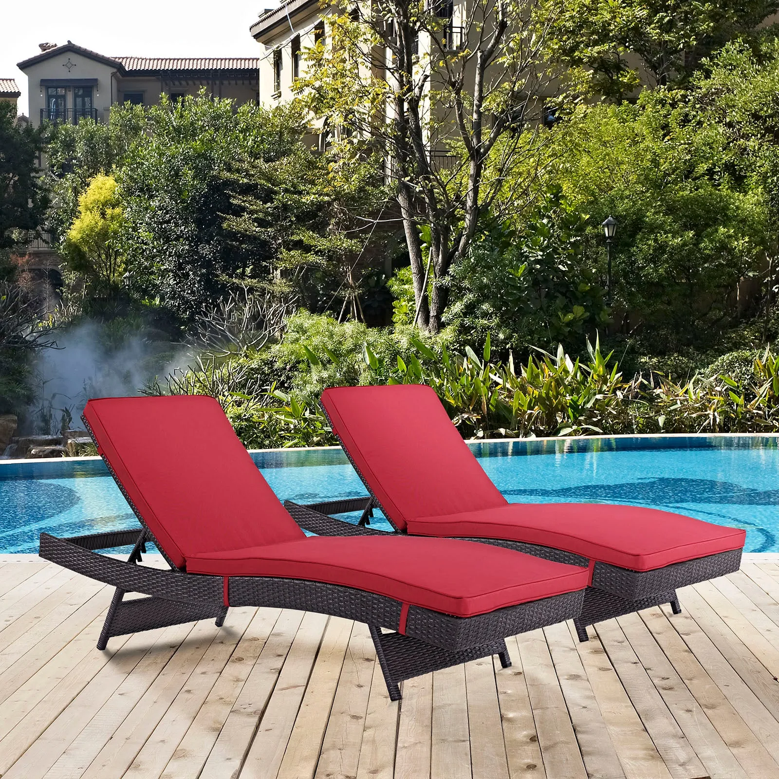 Convene Chaise Outdoor Patio Set of 2 by Modway