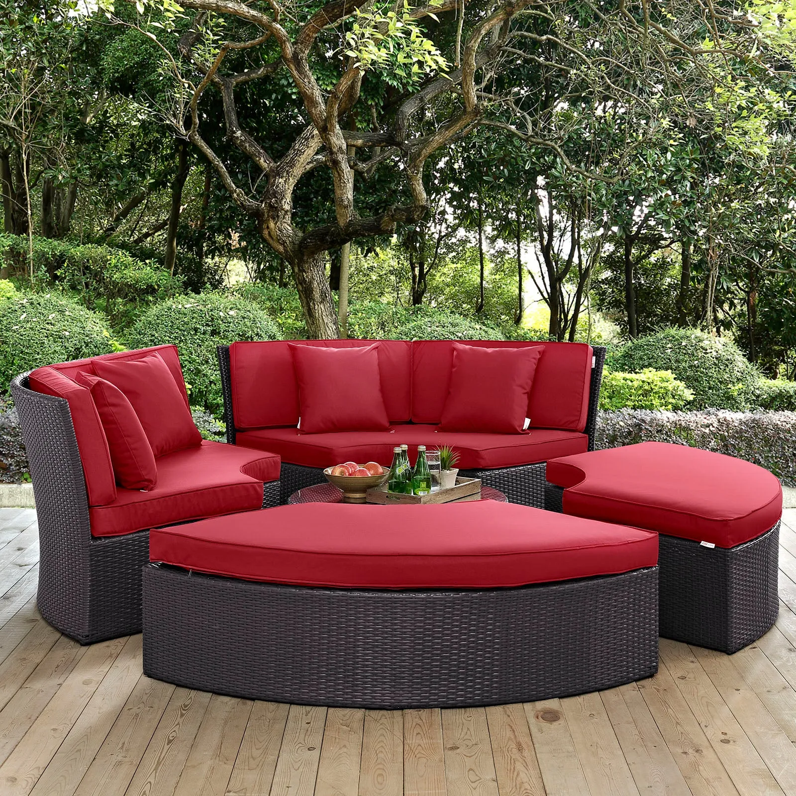 Convene Circular Outdoor Patio Daybed Set by Modway