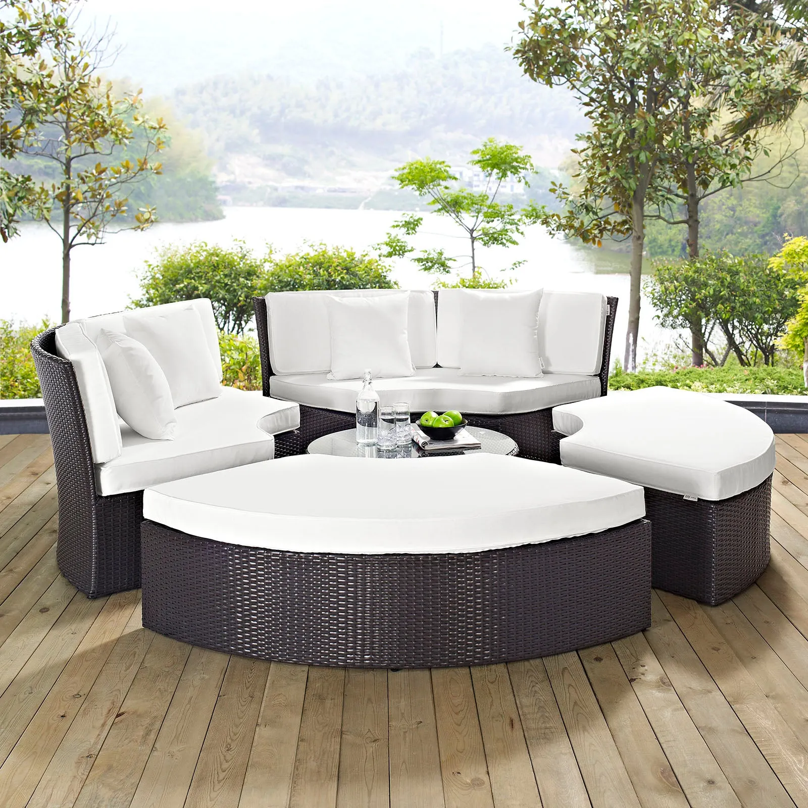 Convene Circular Outdoor Patio Daybed Set by Modway