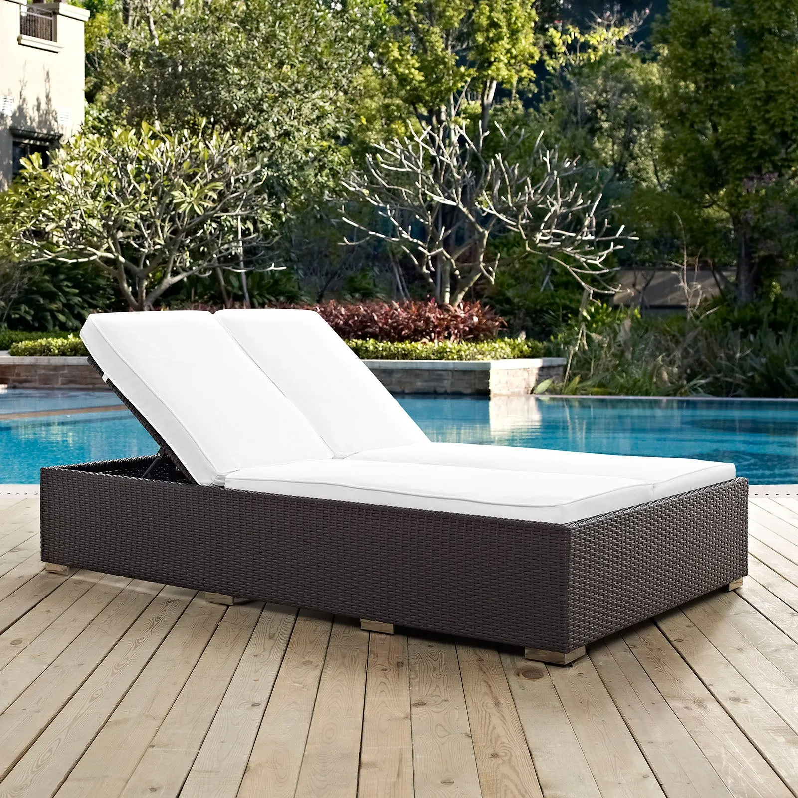 Convene Double Outdoor Patio Chaise by Modway