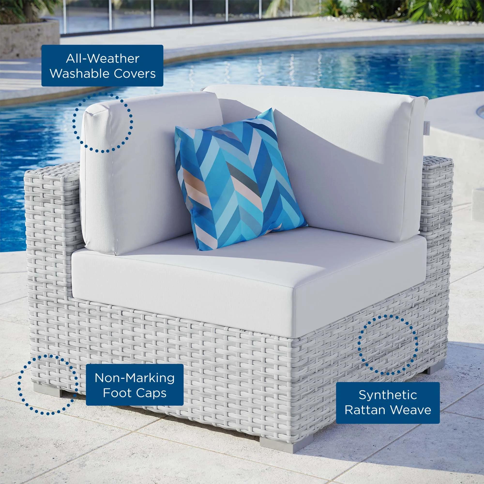 Convene Outdoor Patio Corner Chair by Modway
