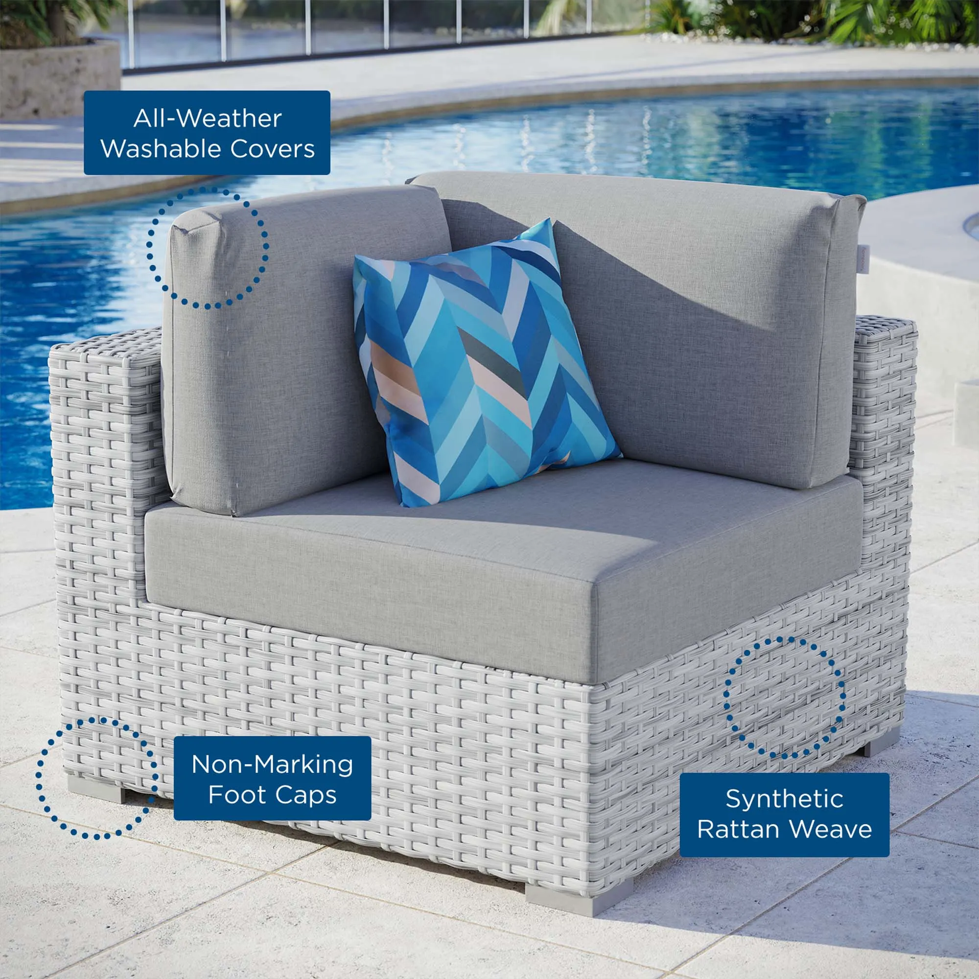 Convene Outdoor Patio Corner Chair by Modway