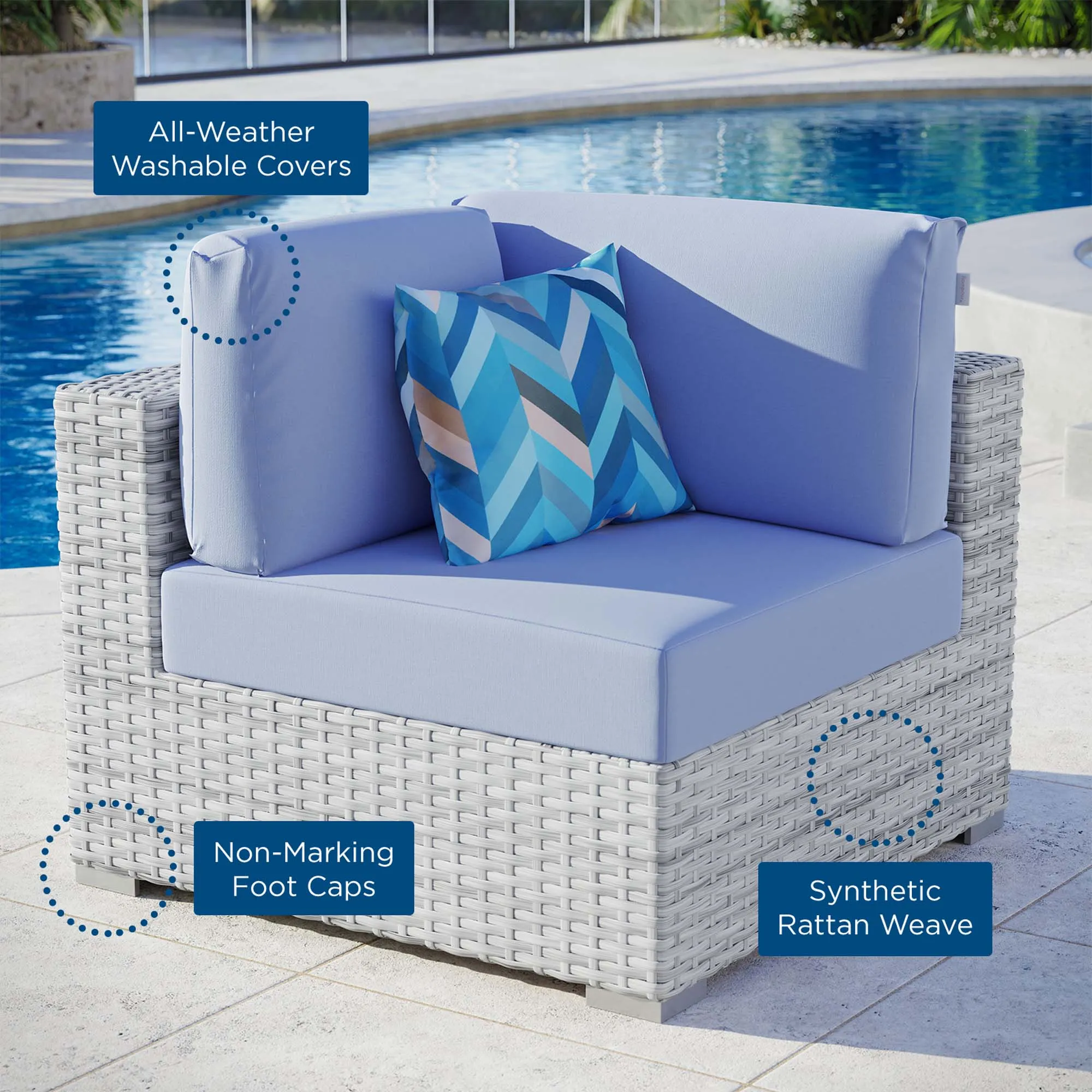 Convene Outdoor Patio Corner Chair by Modway