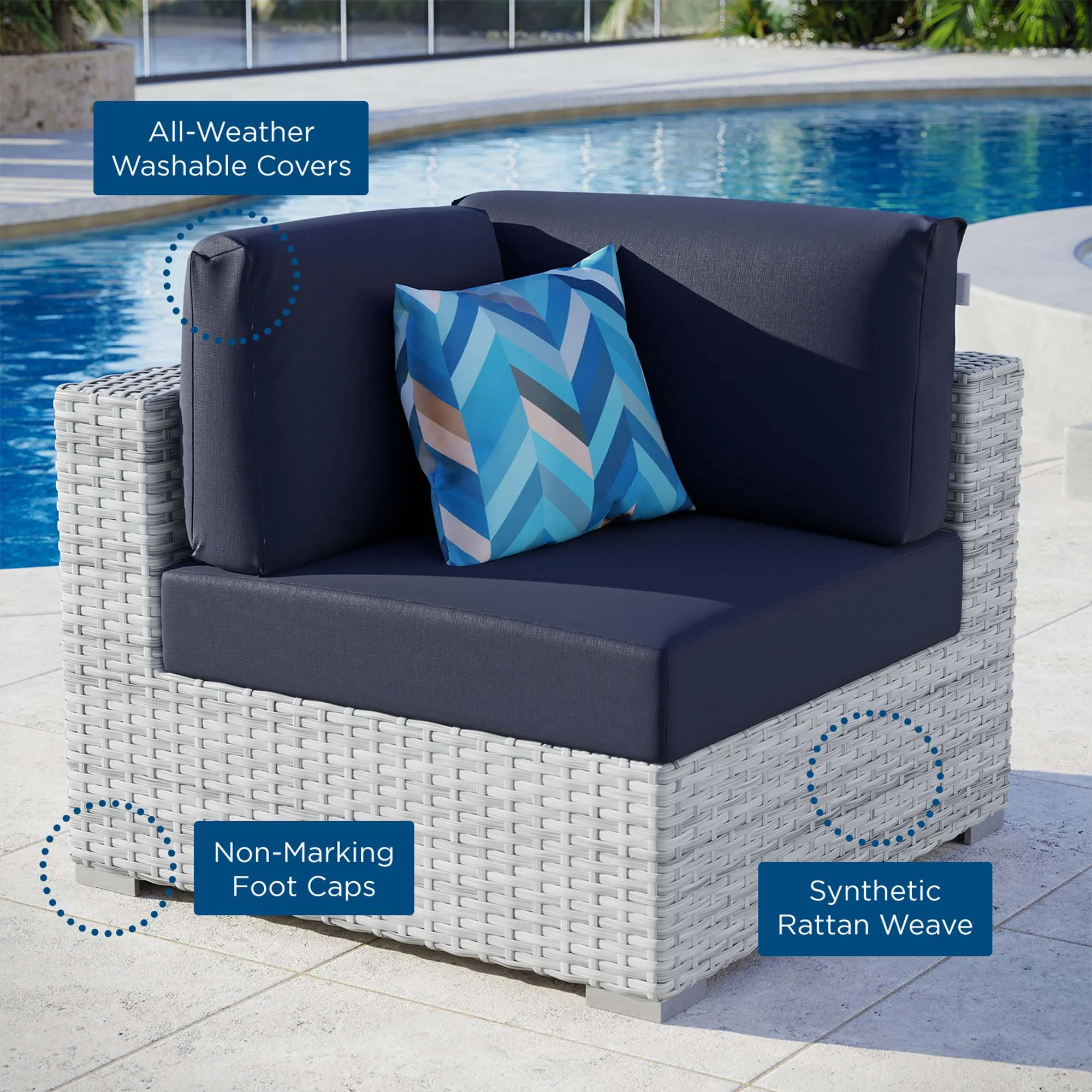 Convene Outdoor Patio Corner Chair by Modway