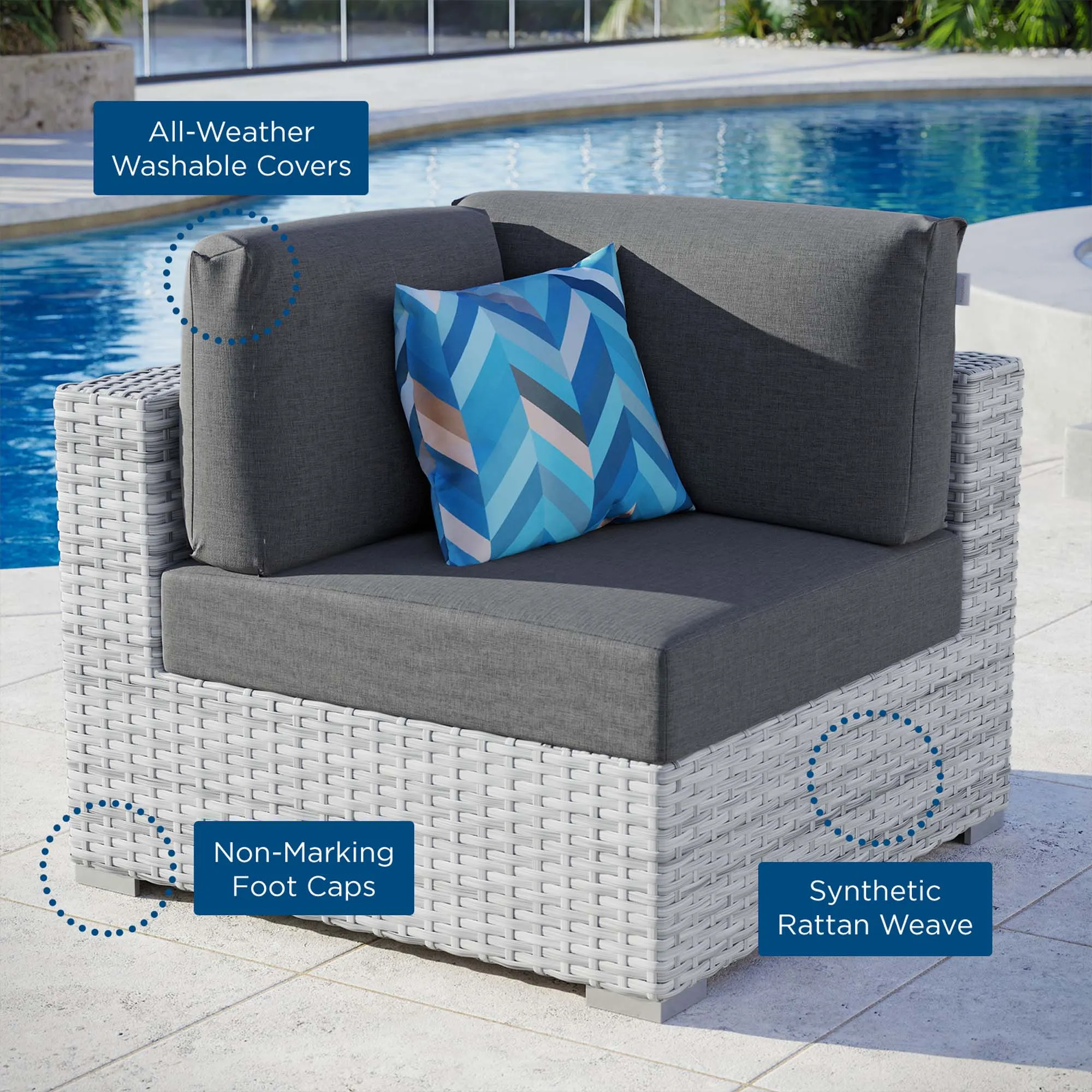 Convene Outdoor Patio Corner Chair by Modway