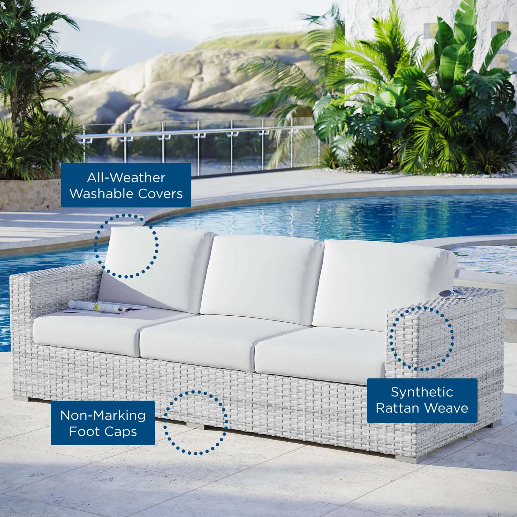 Convene Outdoor Patio Sofa by Modway