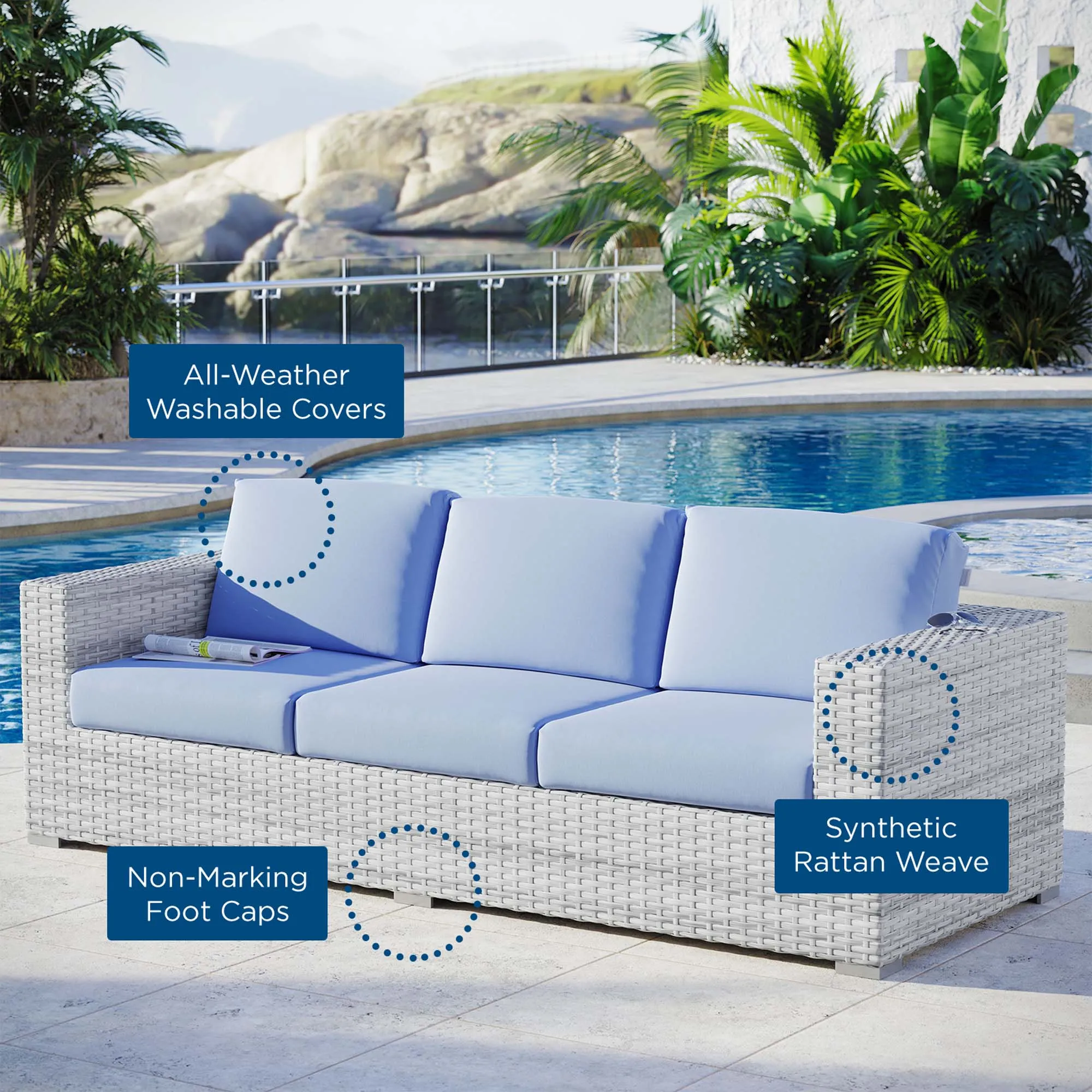 Convene Outdoor Patio Sofa by Modway