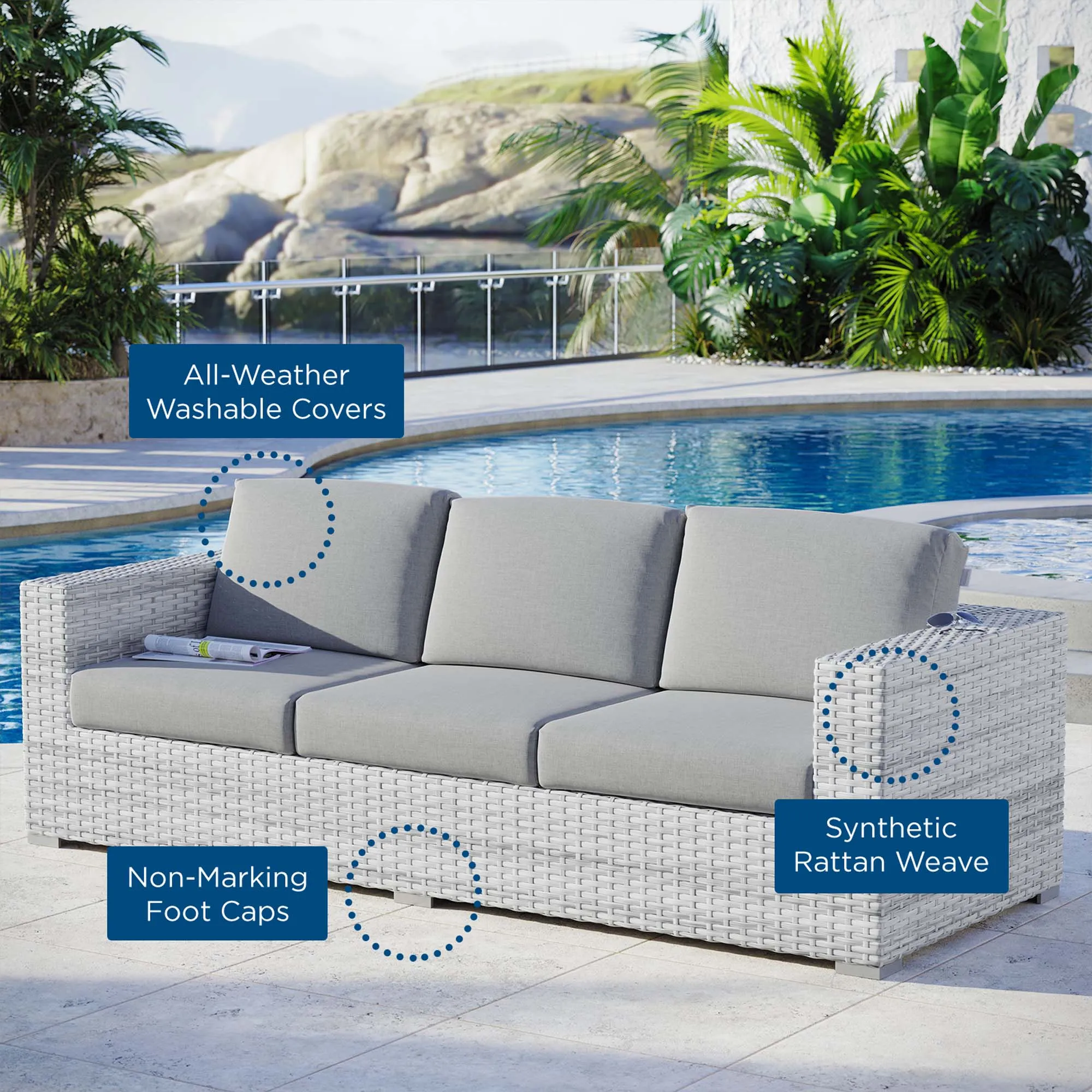 Convene Outdoor Patio Sofa by Modway